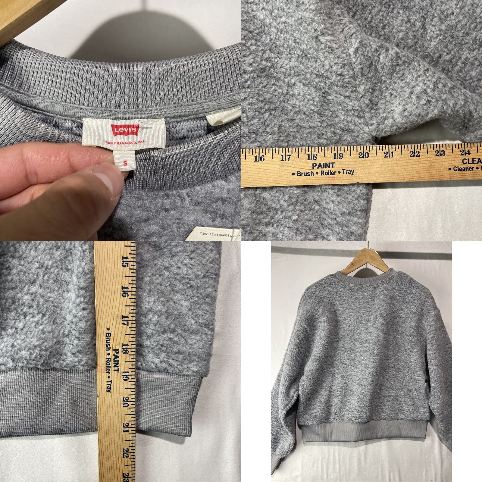 Levi's Levis Sweater Womens Small Gray Meadow Fleece Crew Pullover Sweatshirt Size S / US 4 / IT 40 - 8 Thumbnail