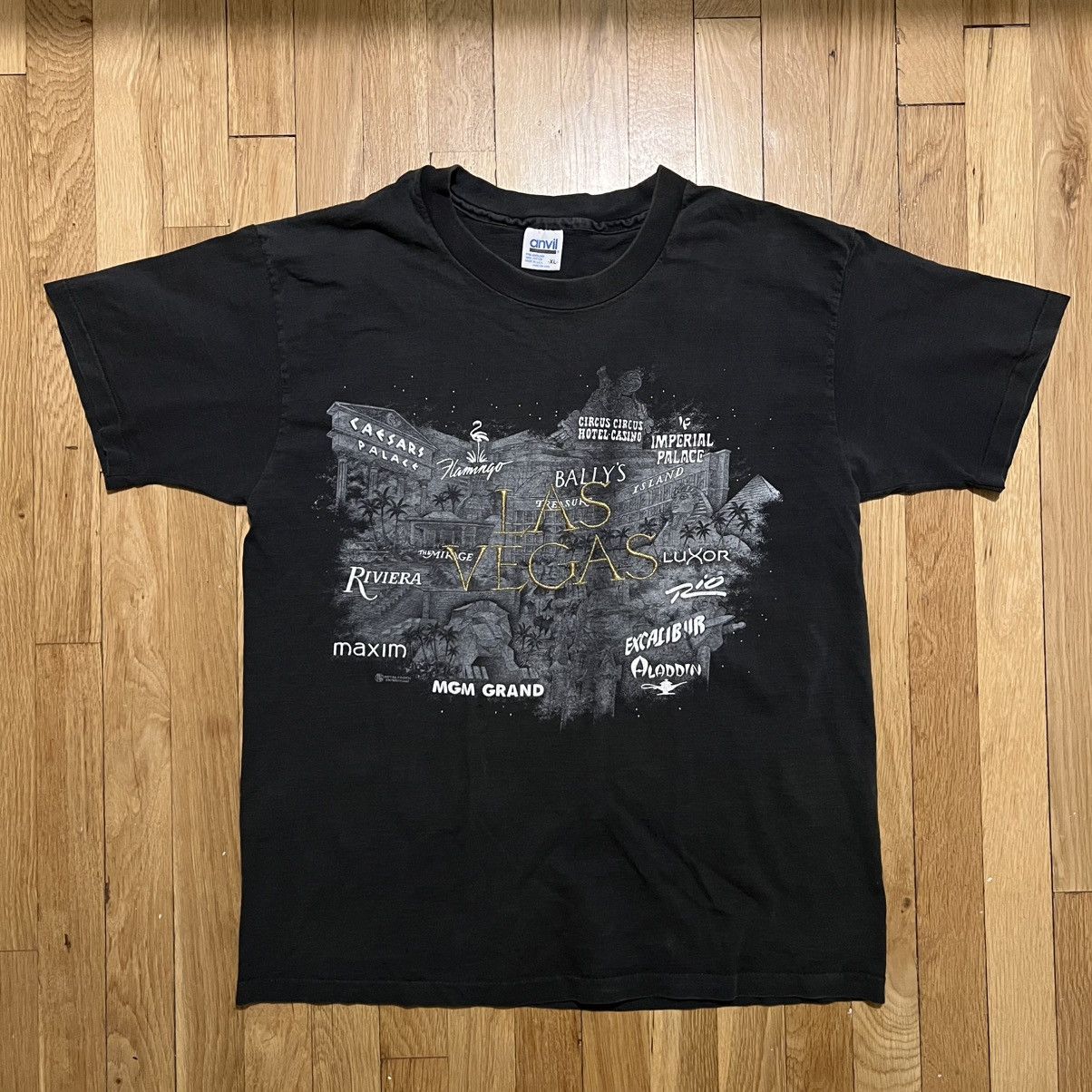 Vintage Vintage 90s 00s Las Vegas Strip Dark Gray XL T Shirt Size US XL / EU 56 / 4 - 2 Thumbnail
