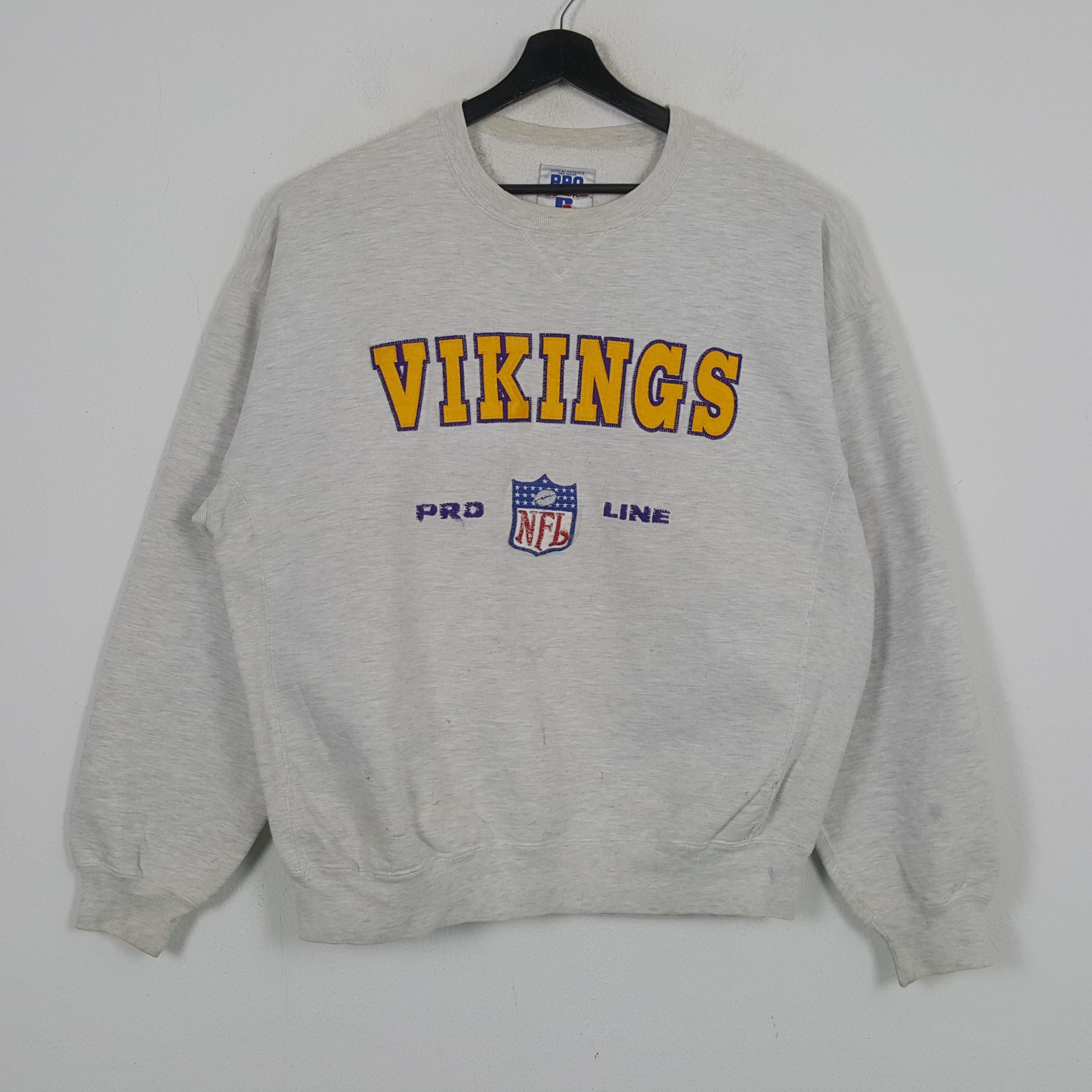 NFL × Russell Athletic × Vintage NFL VIKINGS American Football Team Sweatshirt C286N2 Size US L / EU 52-54 / 3 - 1 Thumbnail