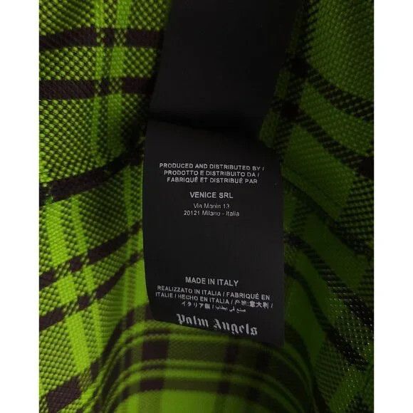 Palm Angels Palm Angels Logo Overshirt 44 XS Mens Green & White Plaid C Size US XS / EU 42 / 0 - 11 Thumbnail