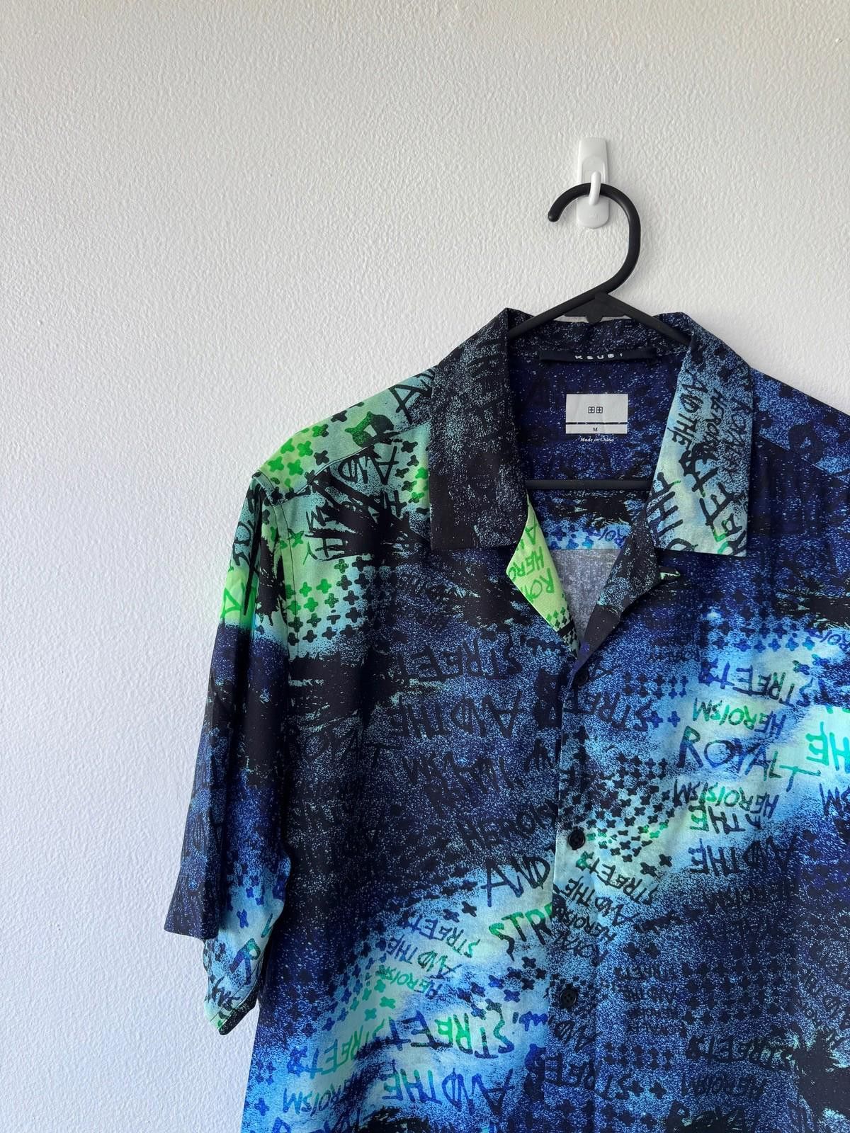 Ksubi new ksubi medium m short sleeve shirt top resort blue palm Size US M / EU 48-50 / 2 - 2 Thumbnail