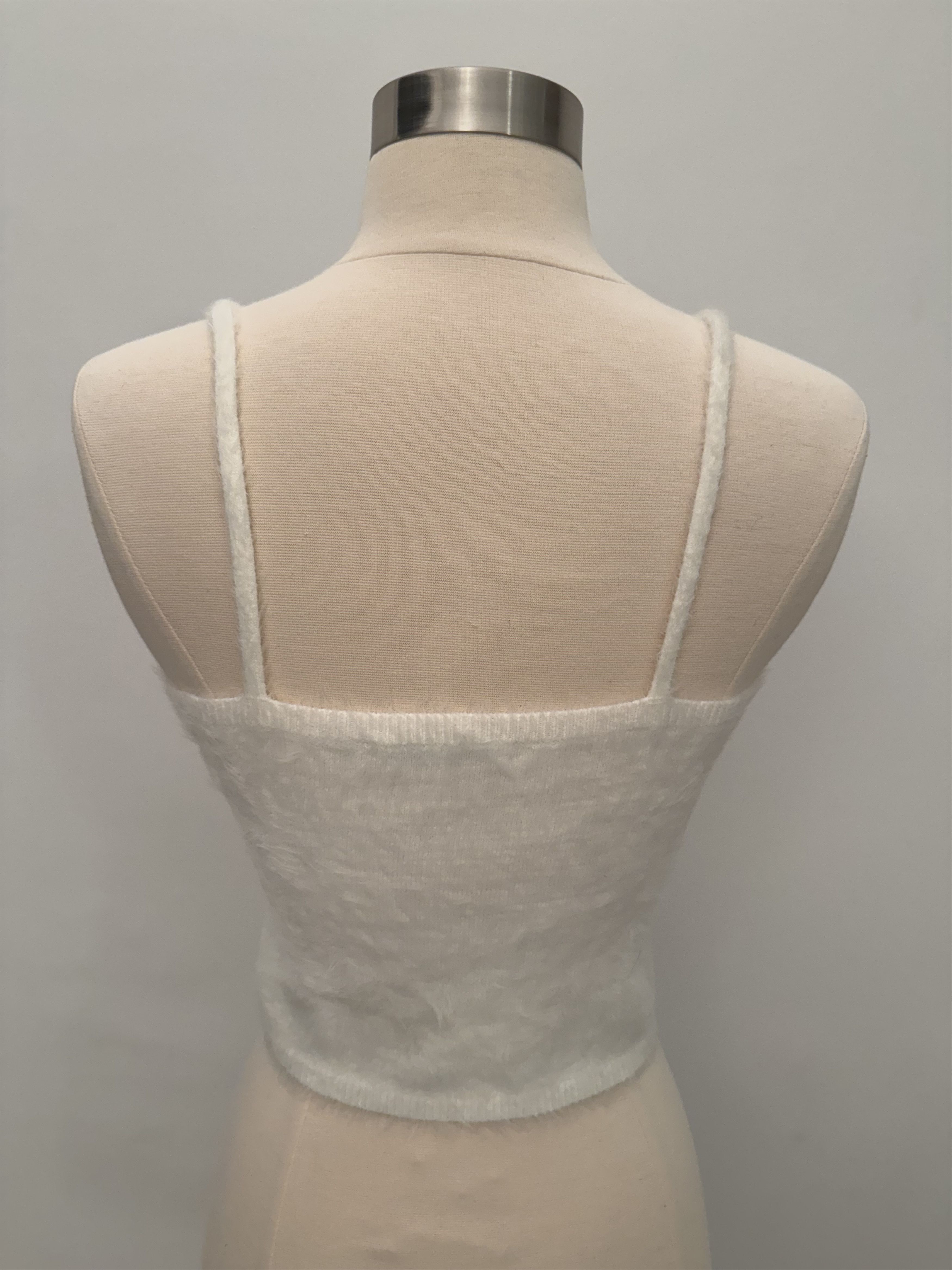 Alice + Olivia Alice + Olivia Soft White Luetta Crop Top Sweater Size S / US 4 / IT 40 - 4 Thumbnail