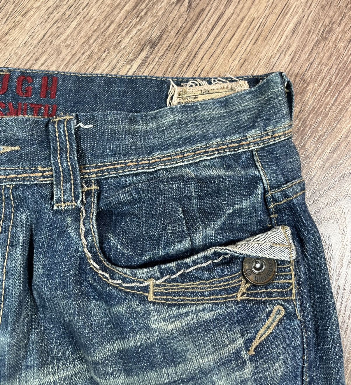 Japanese Brand Tough Vintage Distressed Denim Pants Jeans Size US 32 / EU 48 - 7 Thumbnail