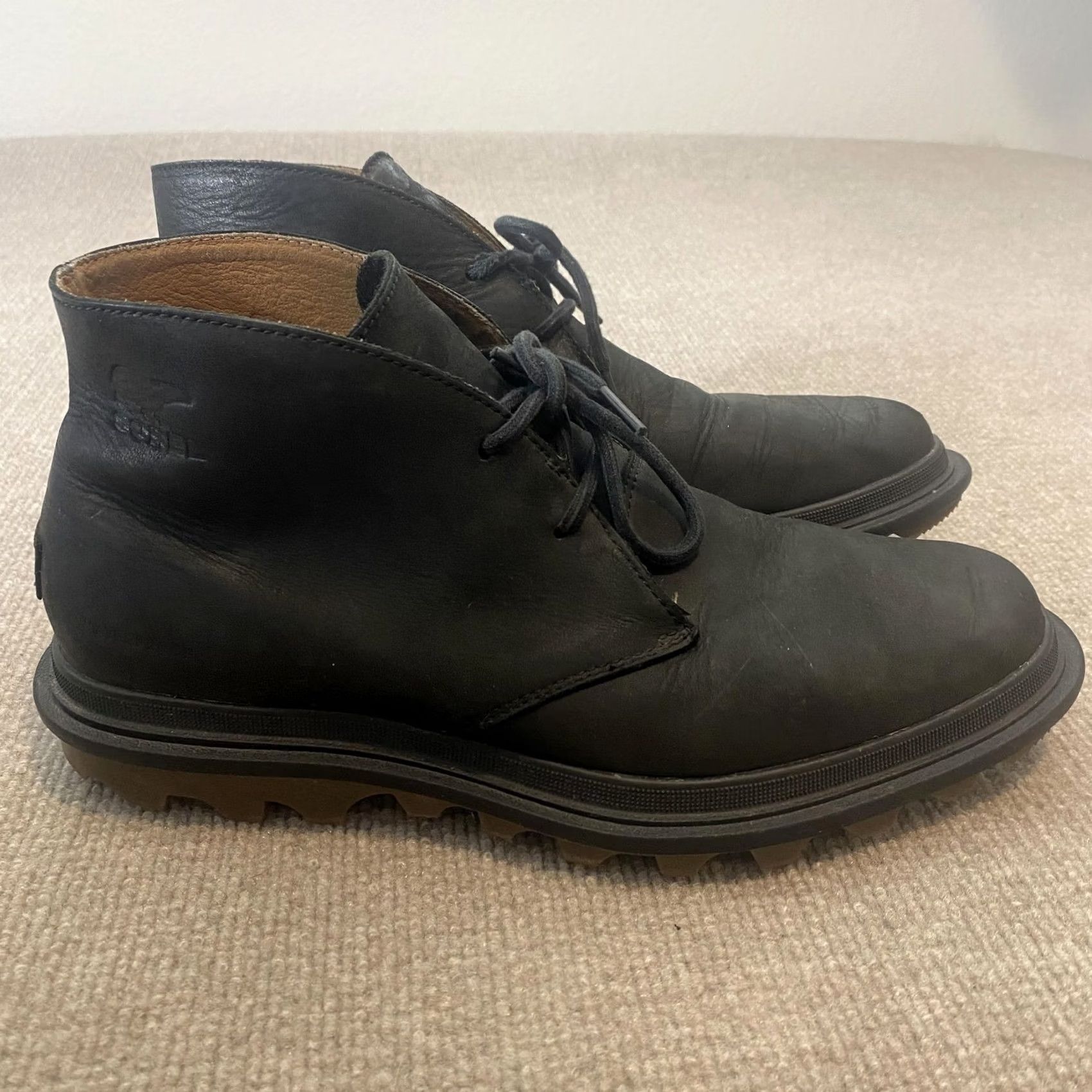 Sorel Black Leather Chukka Ankle Boots Mens Size 9 