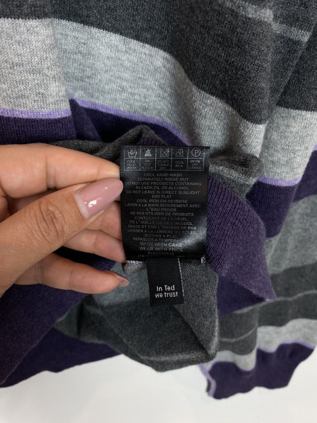 Ted Baker Ted Baker Purple Label Jumper Sweater Strip Wool Long Sleeve Size US L / EU 52-54 / 3 - 7 Thumbnail