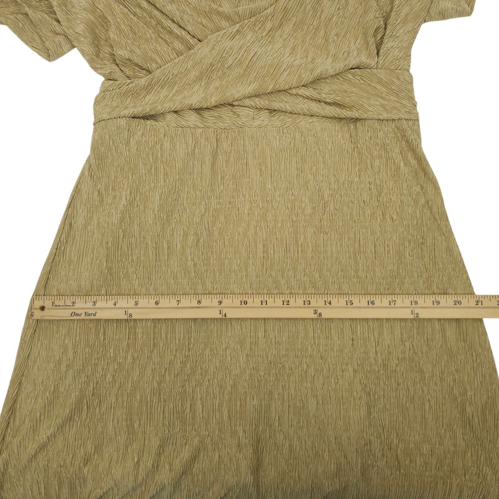 Other Jodifl Dress L Metallic Gold Shimmer Cross Front Maxi Slits Size L / US 10 / IT 46 - 13 Thumbnail