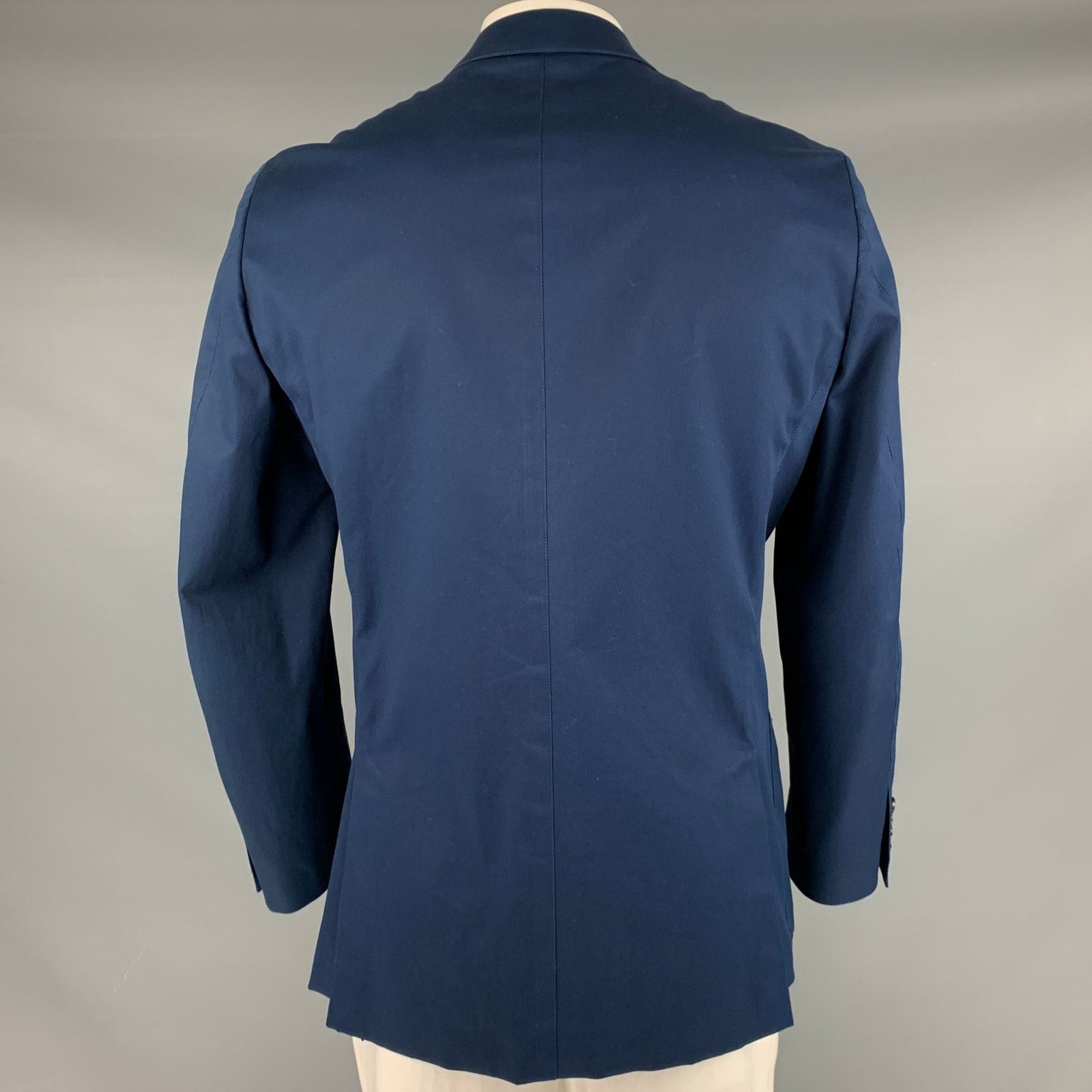 Faconnable Navy Cotton Blend Single Breasted Notch Lapel Sport Coat Size 42R - 3 Thumbnail