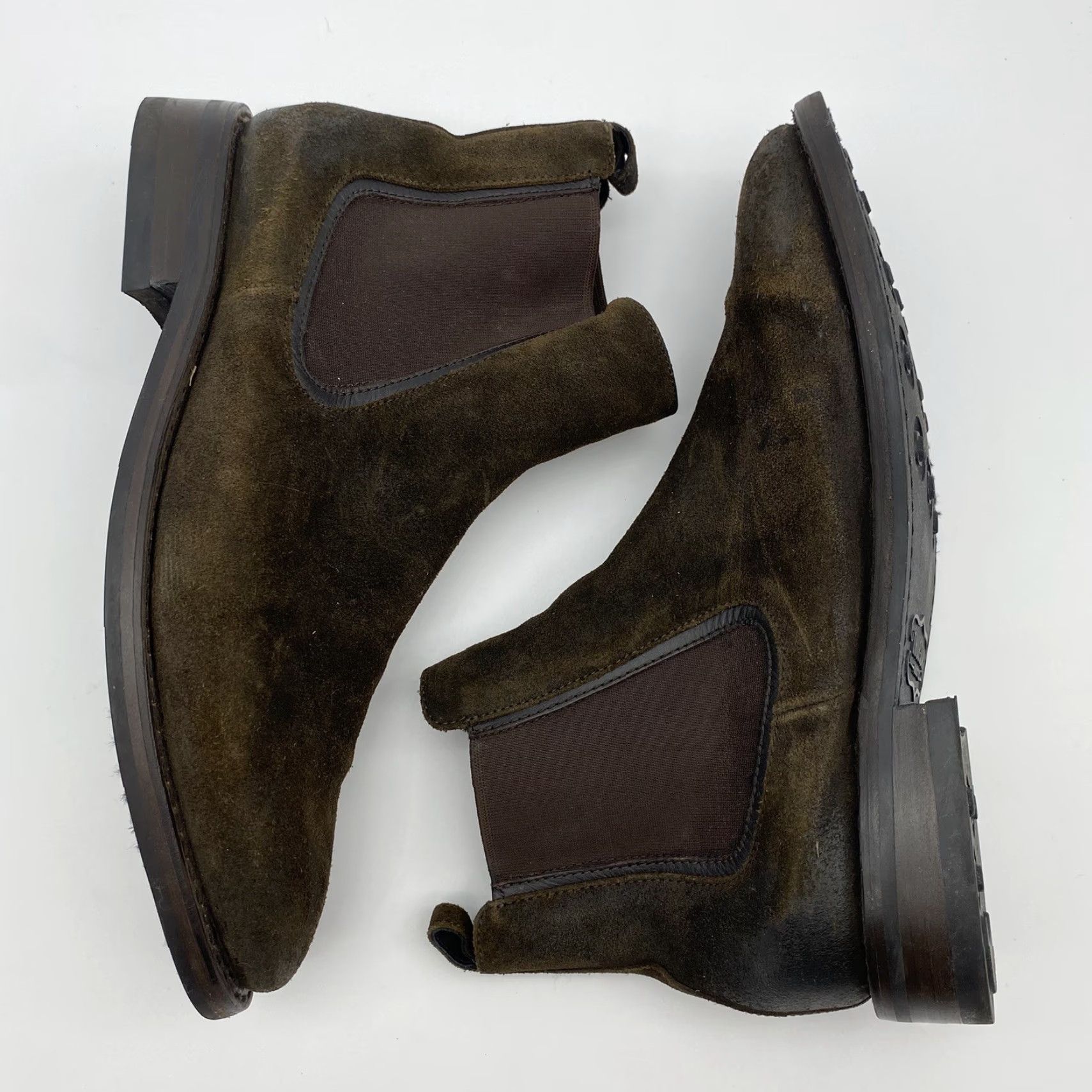 CO VINTAGE Thursday Boot Company Chelsea Boots Men 12 Dark Brown Suede Pull-On Casual Leather Outsole Size US 12 / EU 45 - 2 Thumbnail