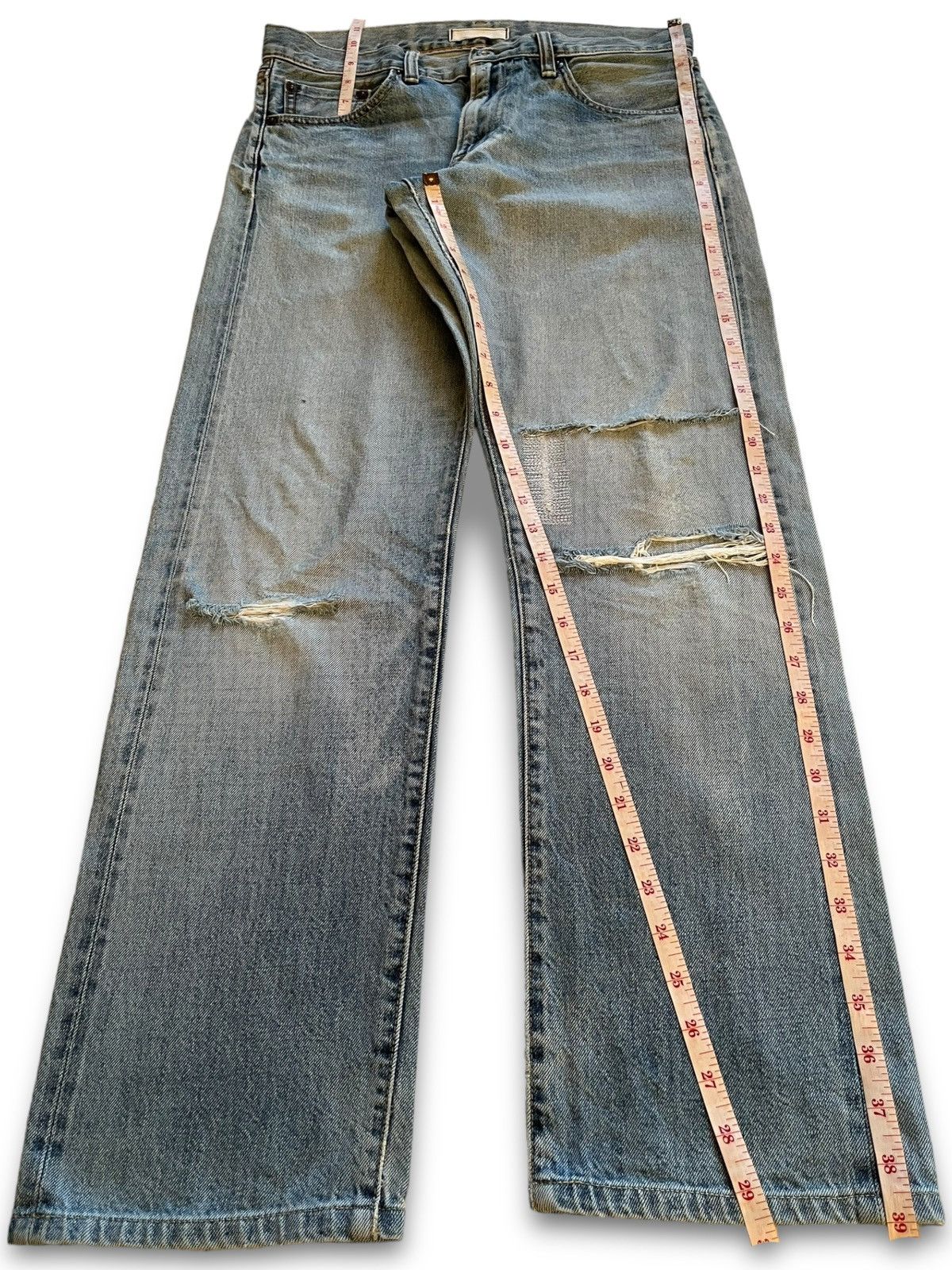 Japanese Brand × Uniqlo Vintage Japanese Uniqlo Selvedge Faded Wash Loose Jeans Size US 31 - 14 Thumbnail