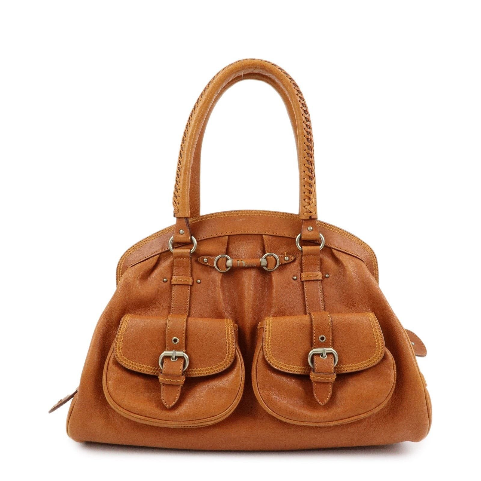 Christian Dior Monsieur Christian Dior Gaucho Doctor's Bag Calfskin Satchel Tan Size ONE SIZE - 1 Thumbnail