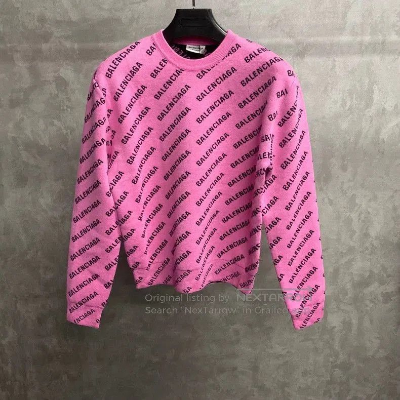 Balenciaga Balenciaga Pink Logo Print Sweater. Size US XS / EU 42 / 0 - 1 Thumbnail