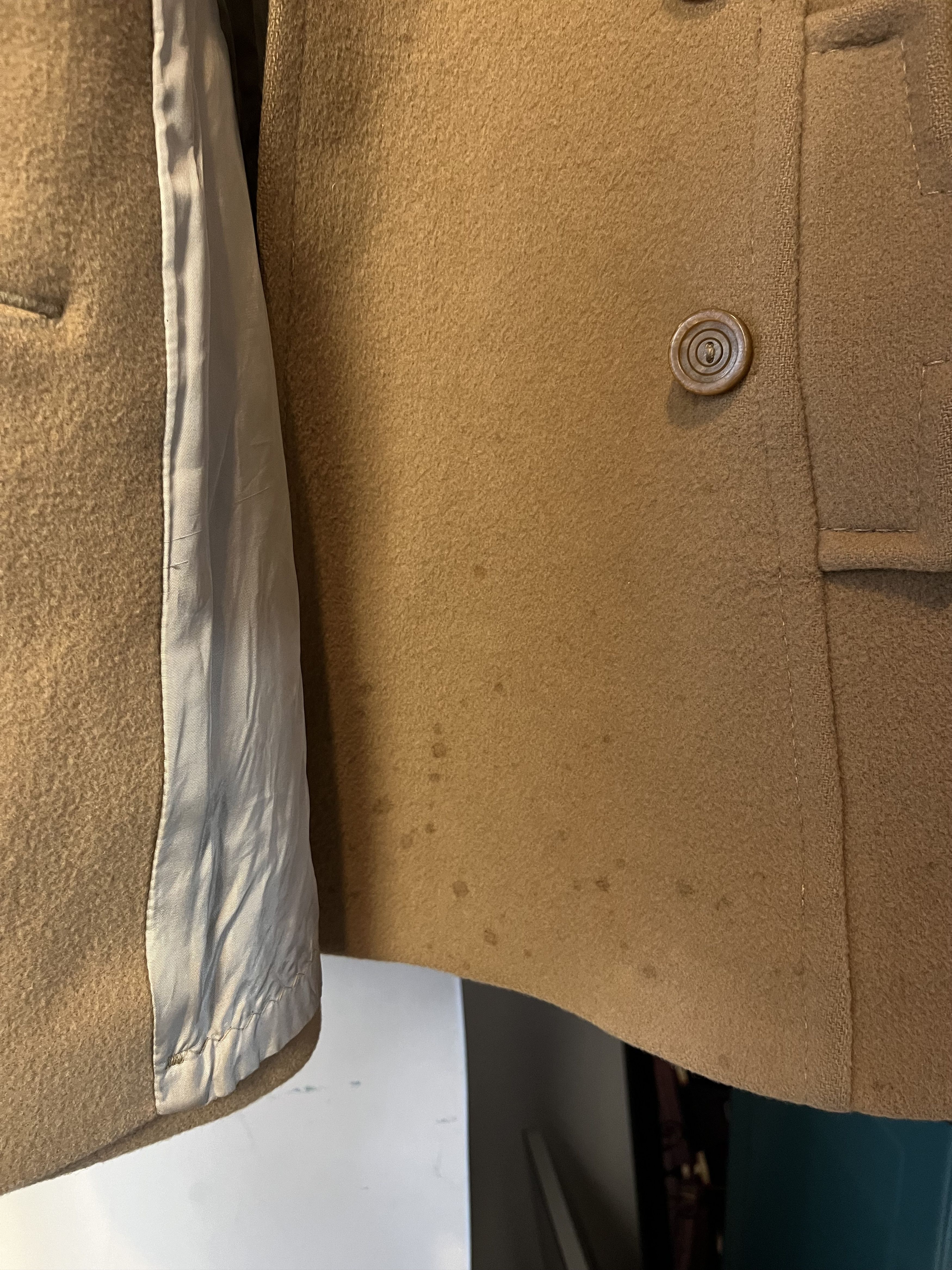 Vintage Vintage 90s Pure Wool Heavy Coat Brown Beige Size US M / EU 48-50 / 2 - 7 Thumbnail