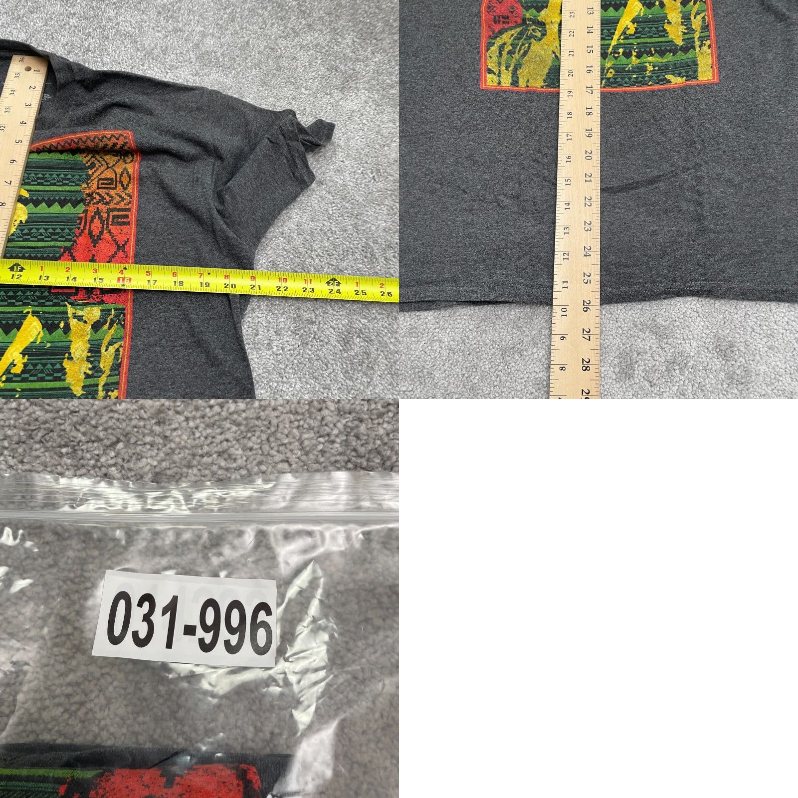 Vintage Jimi Hendrix T-Shirt Mens Large Gray Crew Neck Graphic Print Shirt Reggae Music Short Sleeve Size US L / EU 52-54 / 3 - 8 Thumbnail