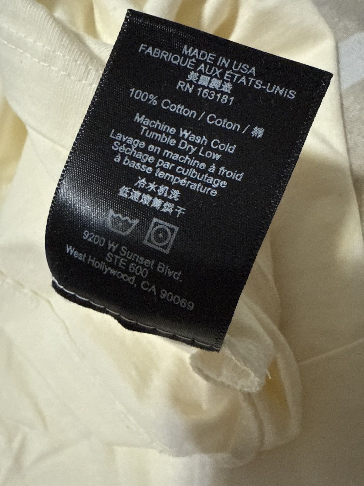 Rhude RHUDE x KITH Mens XS Fits like Large Cream Side Logo T Shirt Size US XS / EU 42 / 0 - 8 Thumbnail