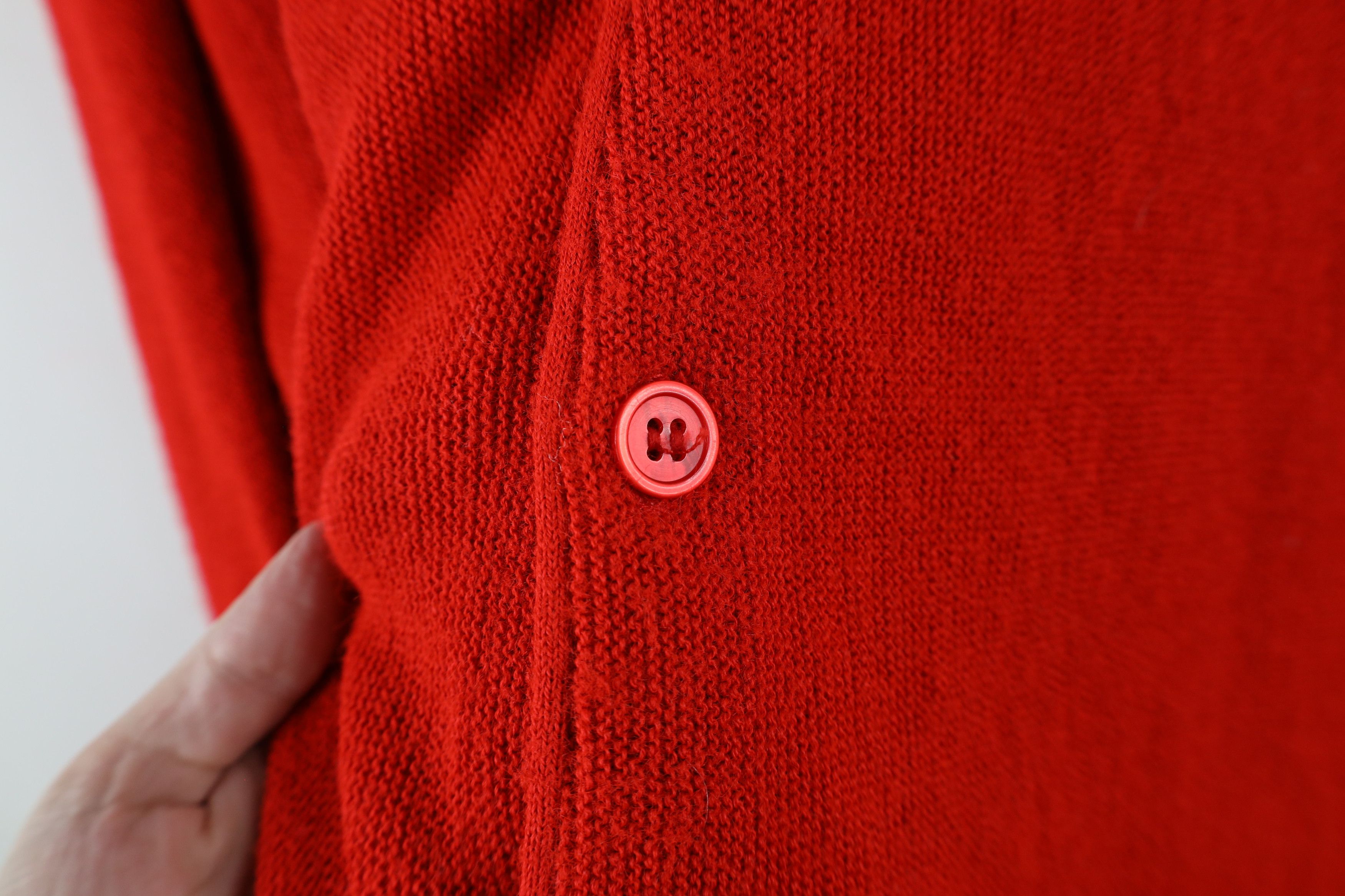 Vintage Vintage 70s Streetwear Cardigan Sweater Red Acrylic USA Size US XL / EU 56 / 4 - 5 Thumbnail