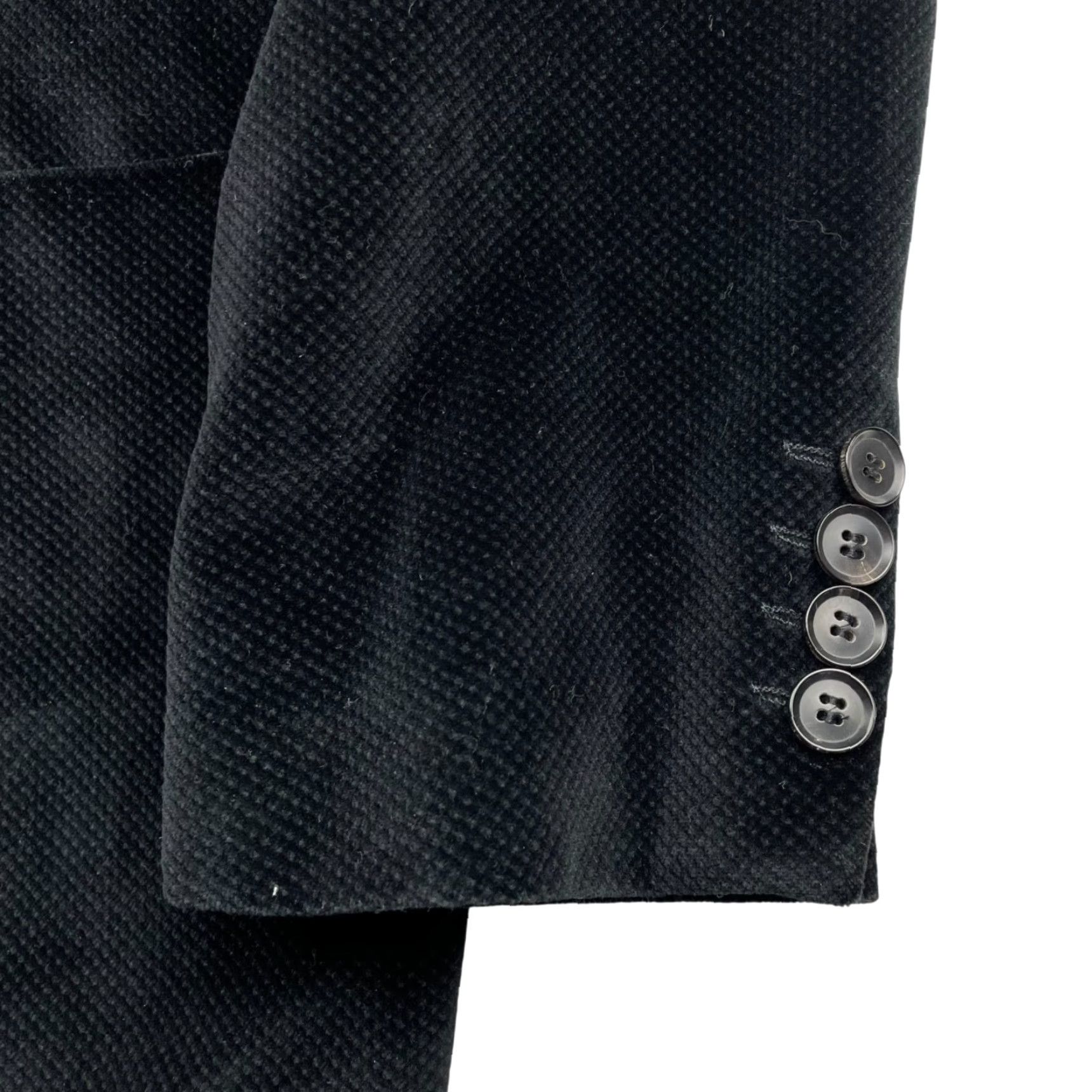 Hugo Boss HUGO BOSS Blazer Men Soldini Velvet Velour 3-Button Black 38S Jacket Coat Short Solid Cotton Modal 3-Button Notch Lapel Mens Vintage: No Size 38R - 4 Thumbnail