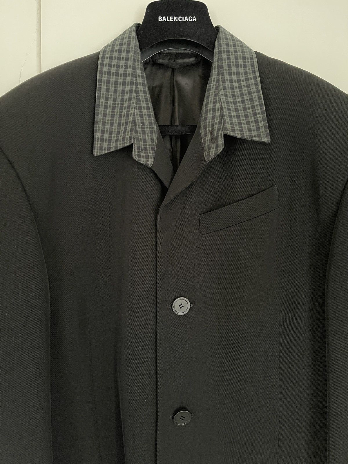 Balenciaga Balenciaga Blazer w checked collar Size 46R - 2 Thumbnail