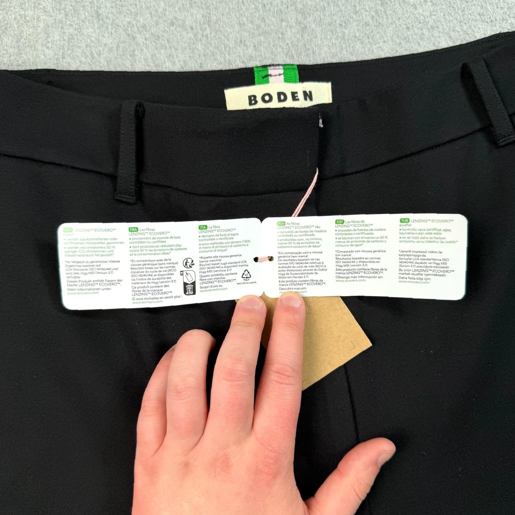 Boden Boden Belgravia Ponte Trousers Wide-Leg Pants Women 10 UK 14 Black офис Work Dress Pants Size 32" / US 10 / IT 46 - 5 Thumbnail