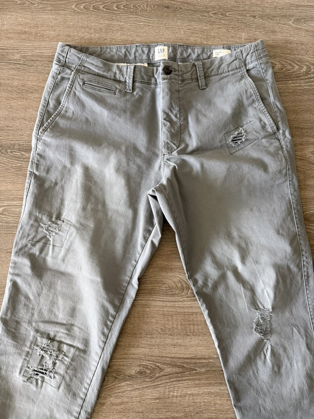 Gap Gap vintage chino grey pants distress Size US 34 / EU 50 - 1 Thumbnail