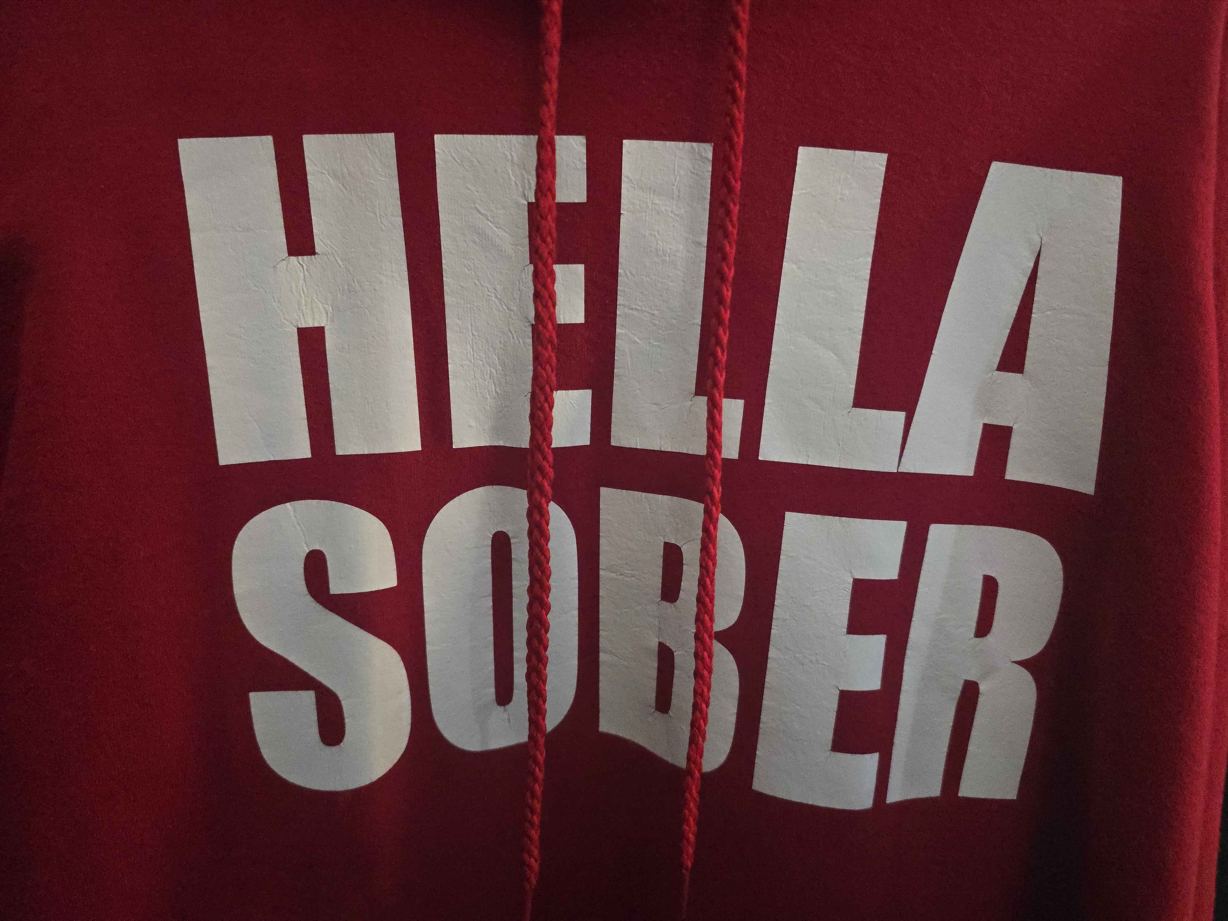 Vintage Hella Sober red hoodie sweater addict Sobriety sober Vintage Size US XL / EU 56 / 4 - 2 Thumbnail