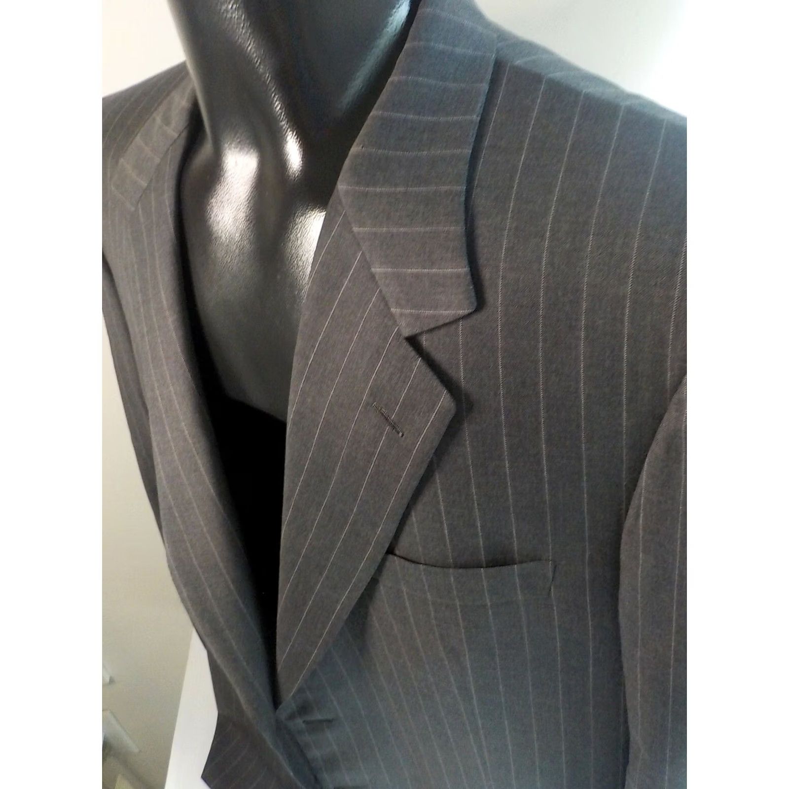 Brioni BRIONI Traiano Gray Pinstriped Single Vent Sport Coat /Jacket Wool SZ 48R Mens Size US M / EU 48-50 / 2 - 6 Thumbnail