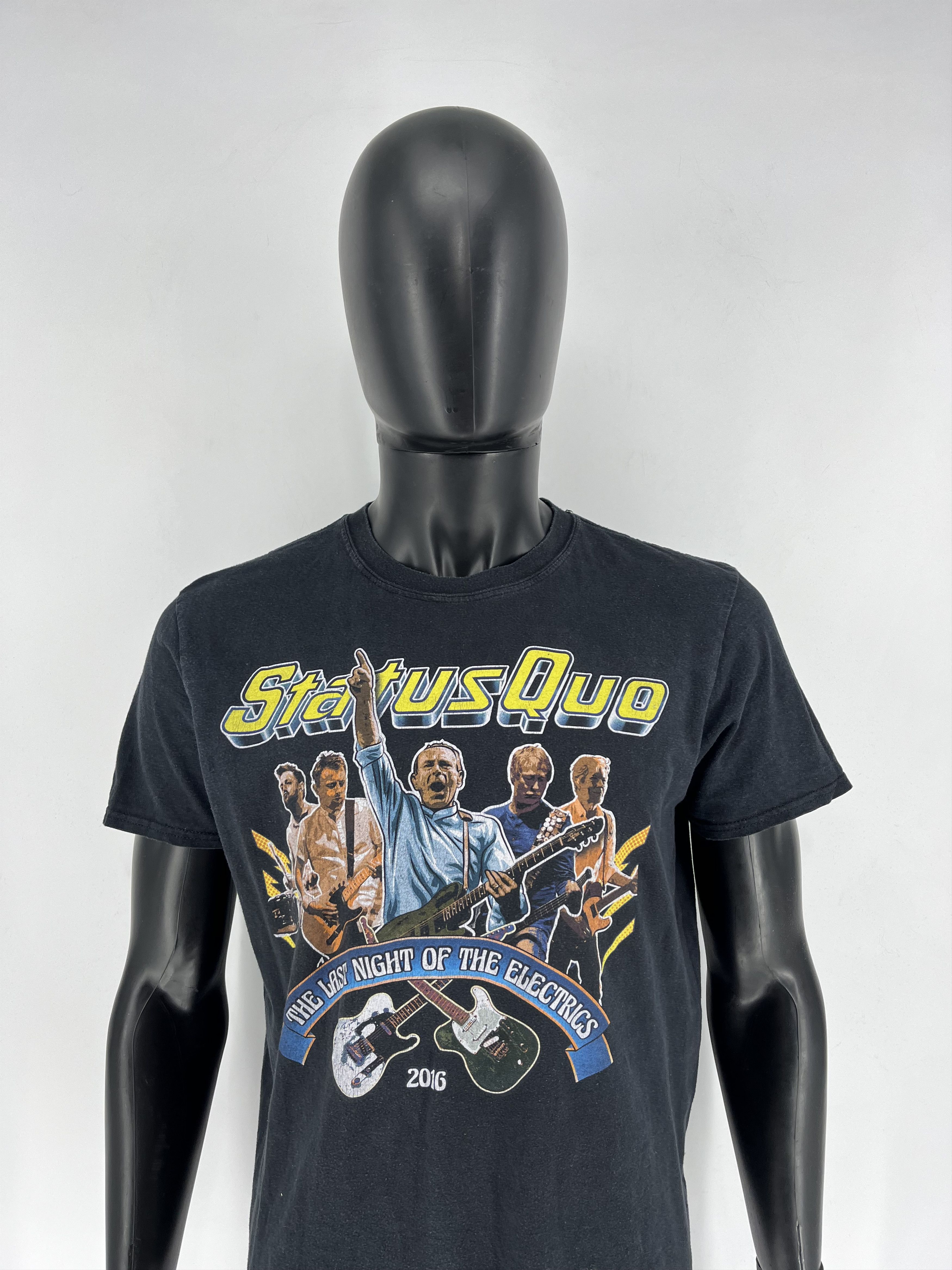 Band Tees × Vintage Soft Style Cotton - Short Sleeve T-Shirt - Status Quo 2016 Size US L / EU 52-54 / 3 - 1 Thumbnail