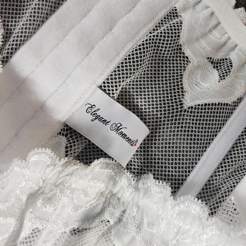 Designer White Laced Elegant Moments Lingerie Garter Mini Size ONE SIZE - 3 Thumbnail