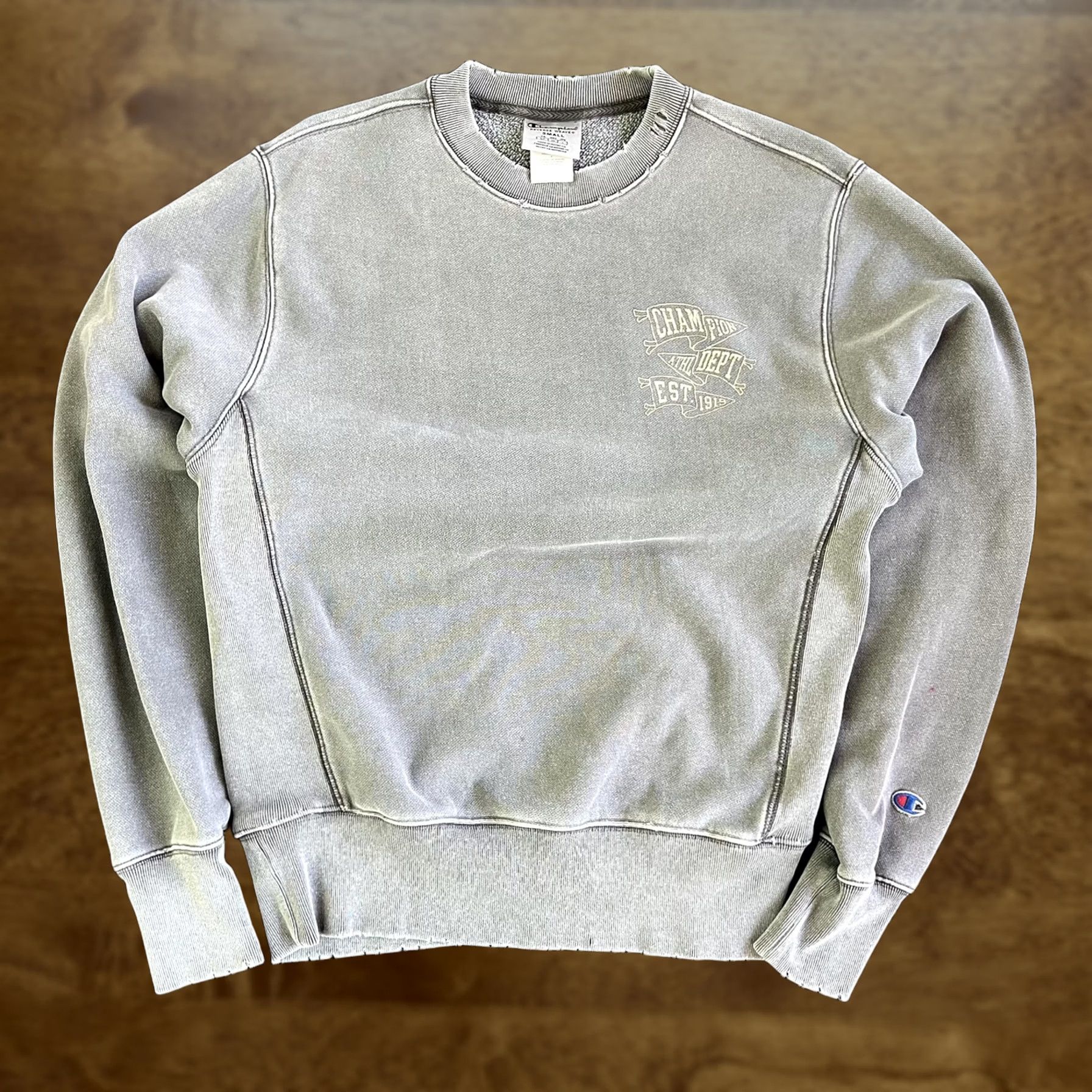Champion Sweatshirt Mens Small Gray Reverse Weave Fleece Crewneck Graphic, Men's