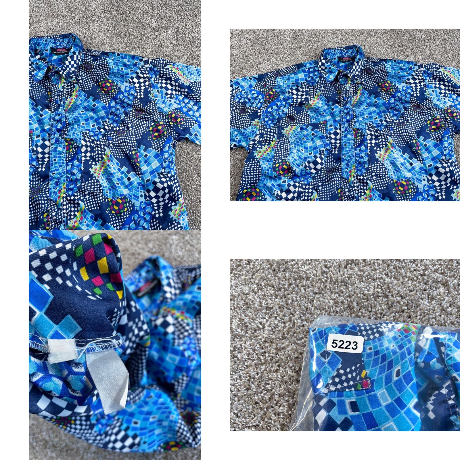 Vintage VINTAGE VTG 233 Broadway Abstract Pattern Shirt Adult Large Blue Disco Hippie Relaxed Size US L / EU 52-54 / 3 - 8 Thumbnail
