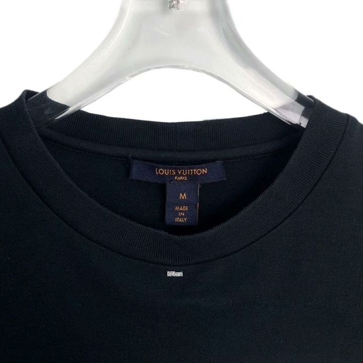 Louis Vuitton Louis Vuitton Black Logo Print Cotton T-Shirt Size US M / EU 48-50 / 2 - 4 Thumbnail