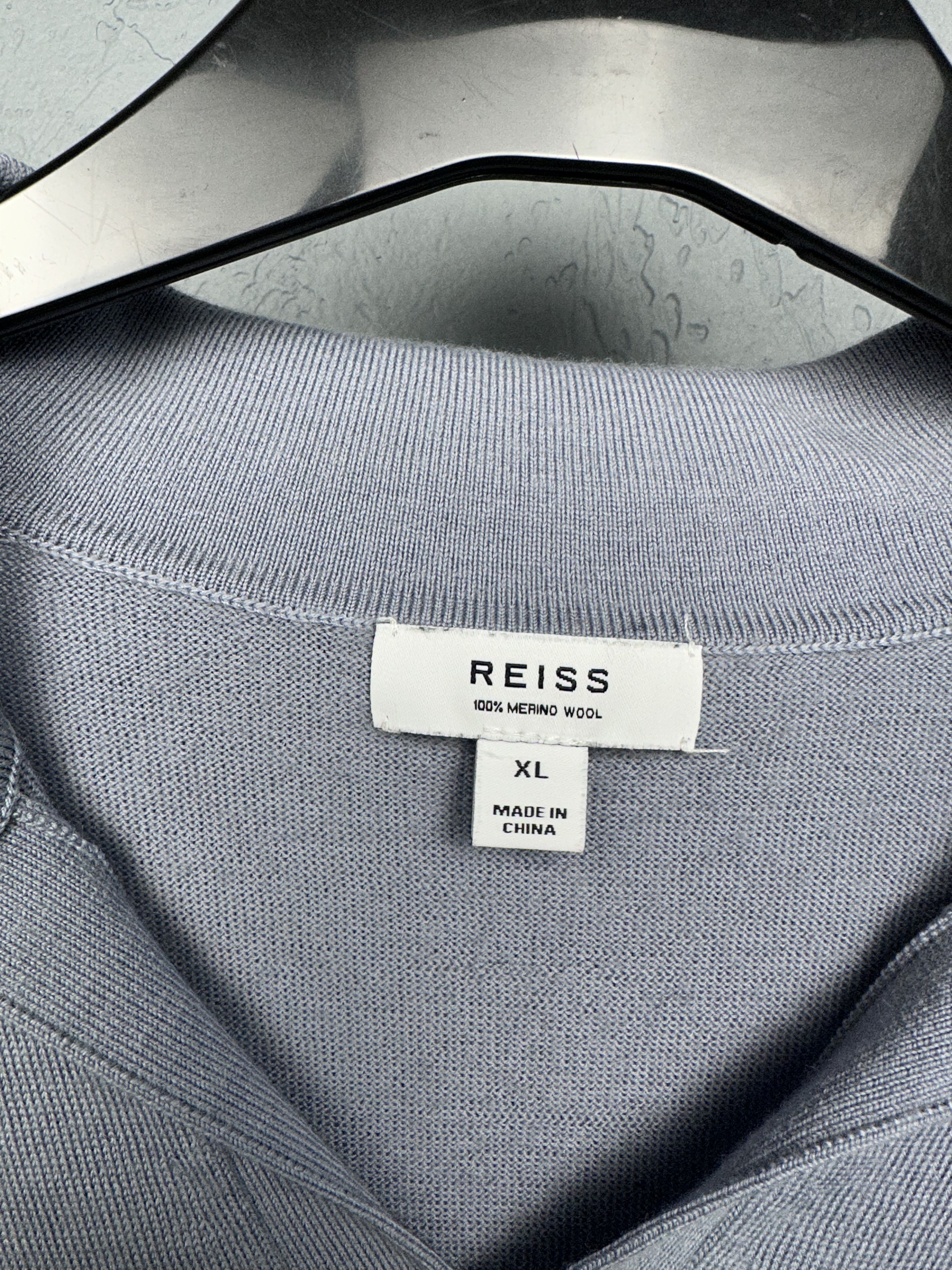 Reiss × Vintage Reiss Mens 100% Merino Wool Polo Shirt Size US XL / EU 56 / 4 - 3 Thumbnail
