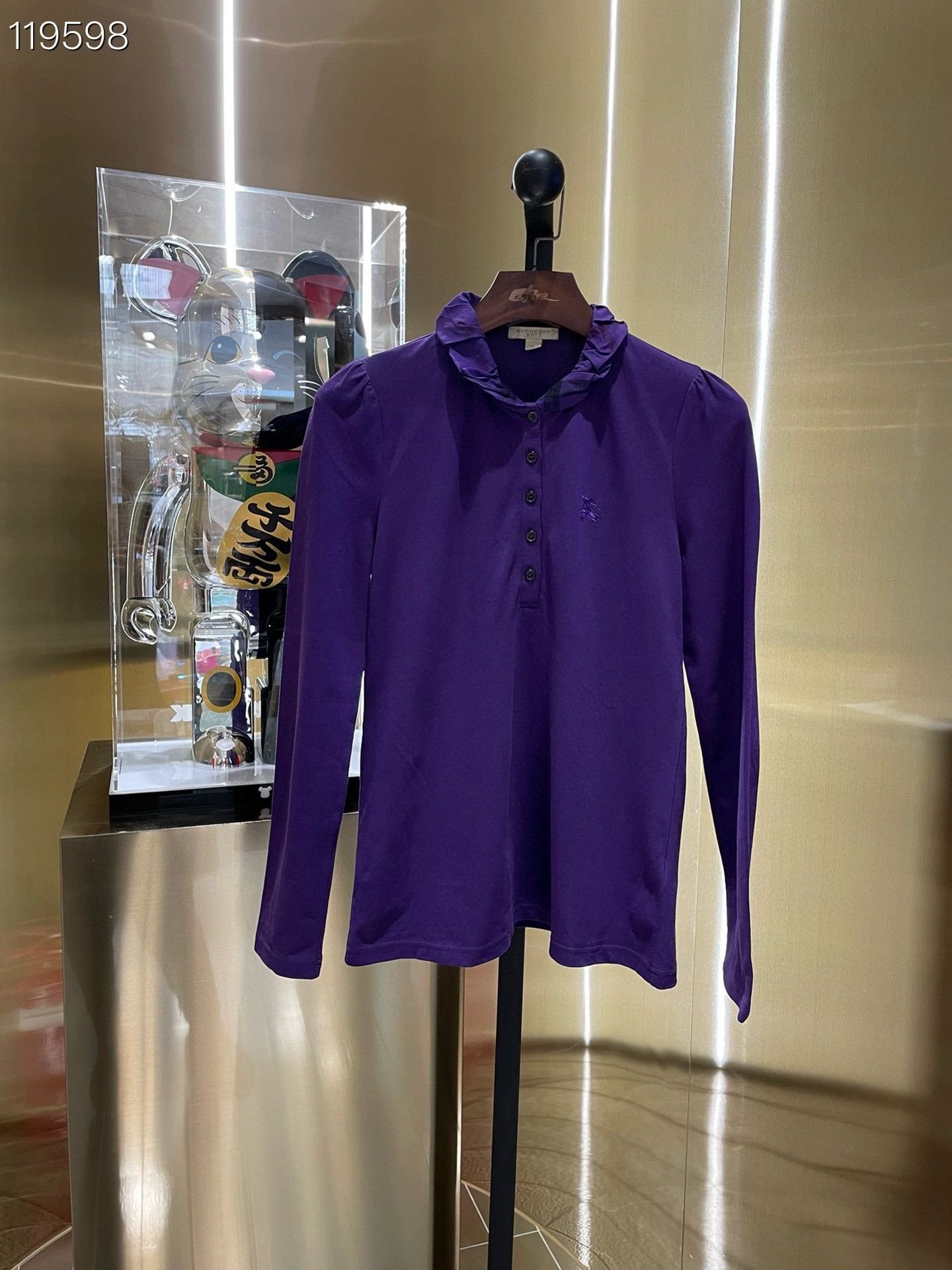 Burberry Burberry Purple Polo Shirt M Size US M / EU 48-50 / 2 - 1 Thumbnail