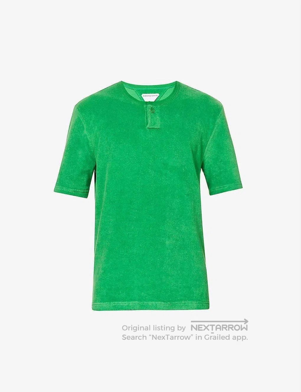 Bottega Veneta Green Short Sleeve Henley Shirt. Size US M / EU 48-50 / 2 - 7 Thumbnail