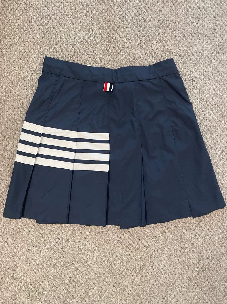 Thom Browne Thom browne Dark blue four-bar irregular pleated skirt 2504 Size 27" / US 4 / IT 40 - 2 Thumbnail