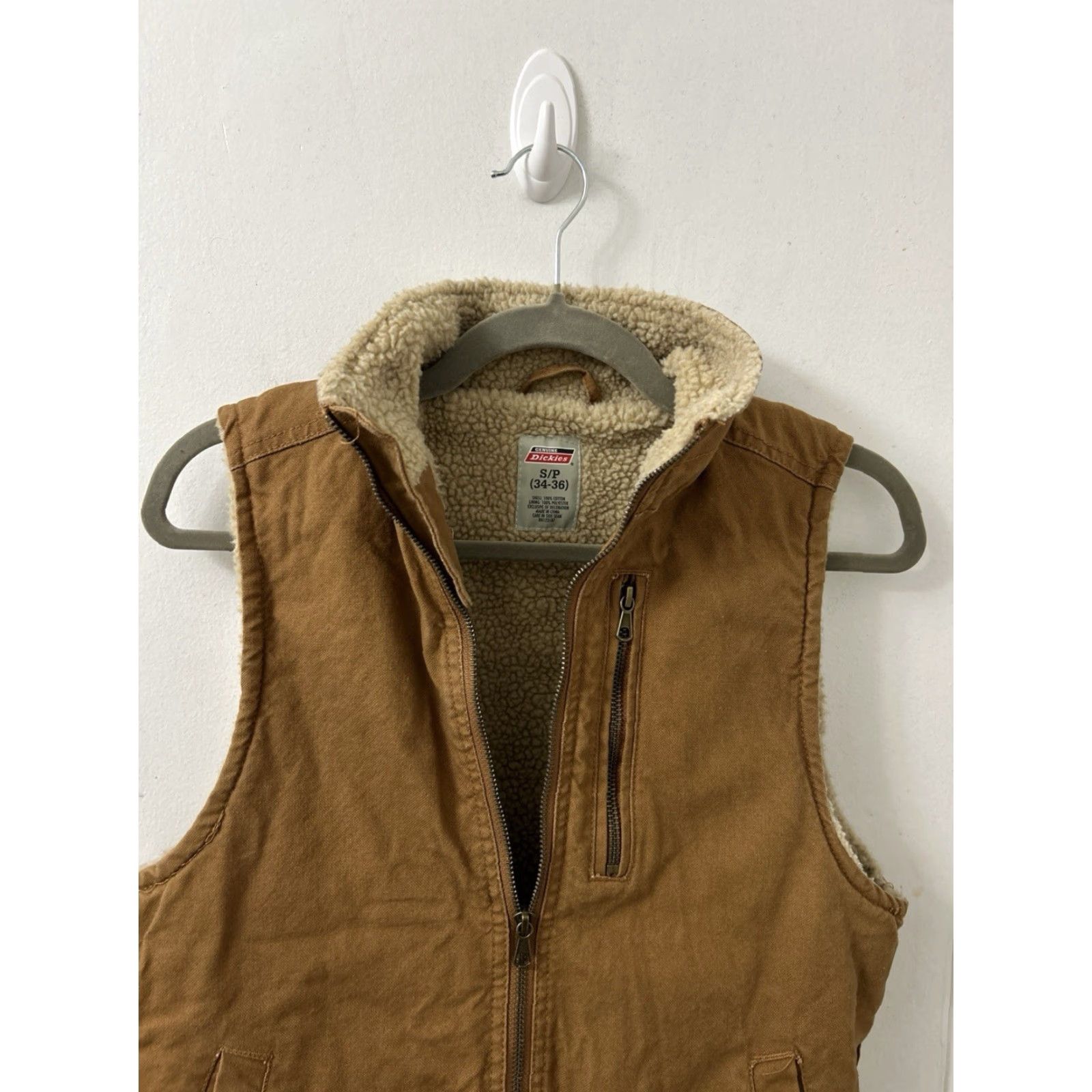 Dickies Dickies Vest Mens Small Brown Duck Canvas Full Zip Pockets Sherpa Lined Workwear Jacket/Coat Size US S / EU 44-46 / 1 - 2 Thumbnail