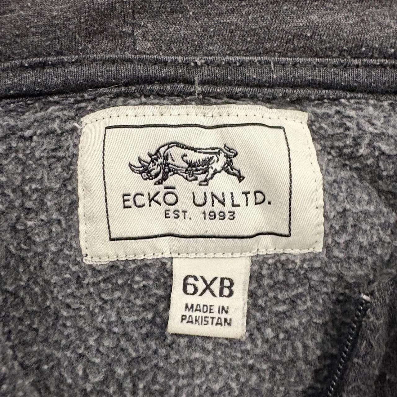 Ecko Unltd. Crazy Vintage Y2K/2000s Ecko Unlimited Big Y2K Grey Zipup Hoodie! Size US XXL / EU 58 / 5 - 4 Thumbnail