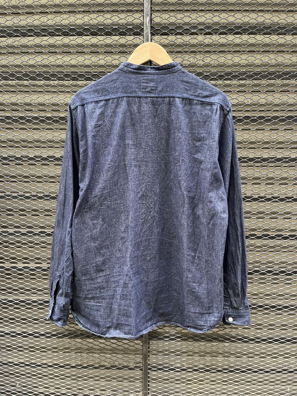 FOB Factory Japanese FOB Factory Denim Chambray Band Collar Workshirt Size US L / EU 52-54 / 3 - 8 Thumbnail