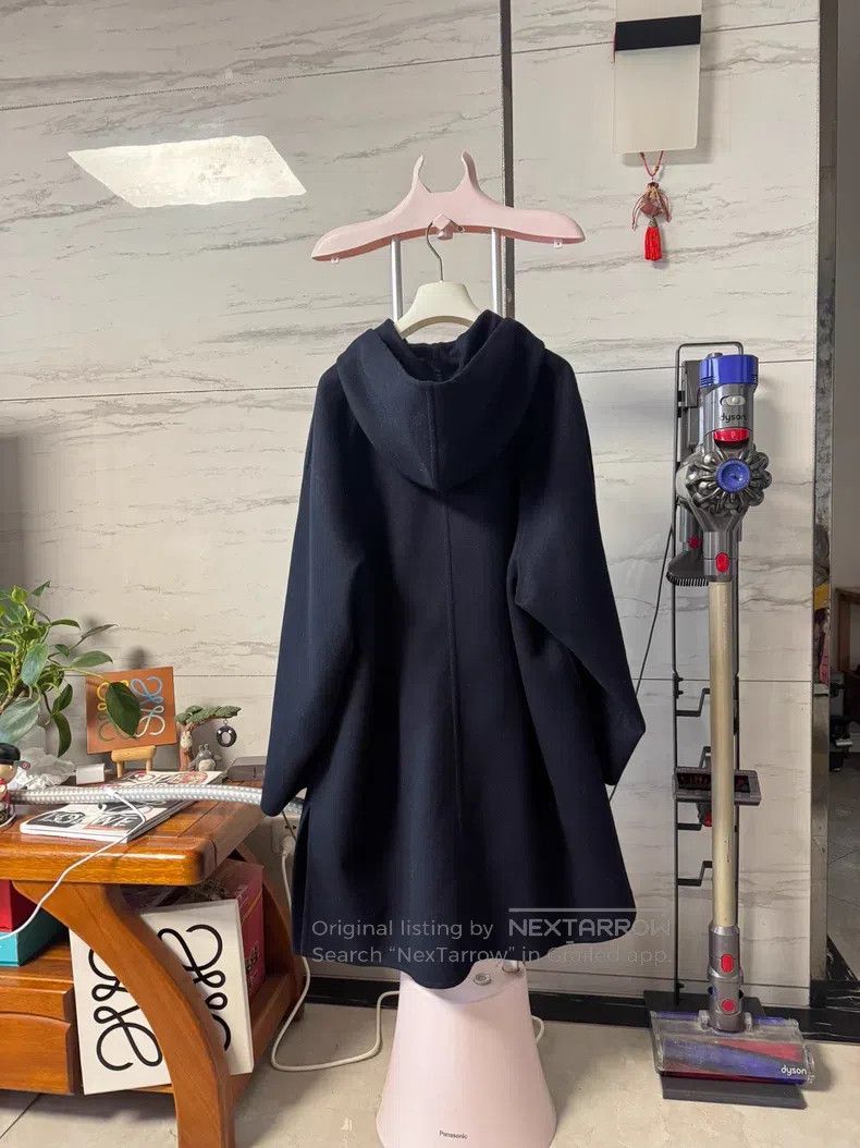 Loewe Loewe Navy Hooded Coat Size XS / US 0-2 / IT 36-38 - 2 Thumbnail
