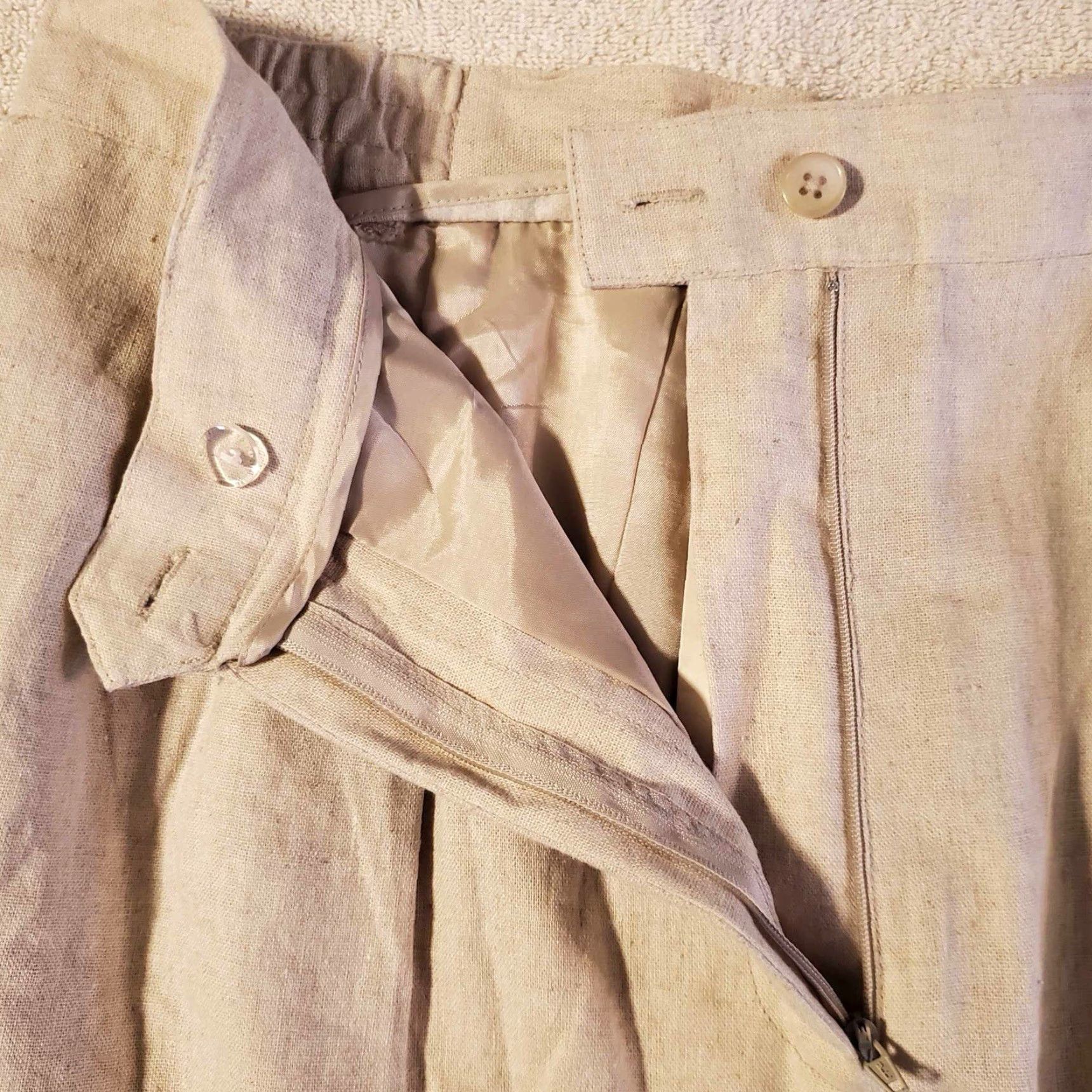 Coldwater Creek COLDWATER CREEK Linen Blend Shorts Bermuda NWT Size 16 Tan Elastic Waist Casual Summer Women's Shorts 16 Size 38" / US 16 / IT 52 - 4 Thumbnail