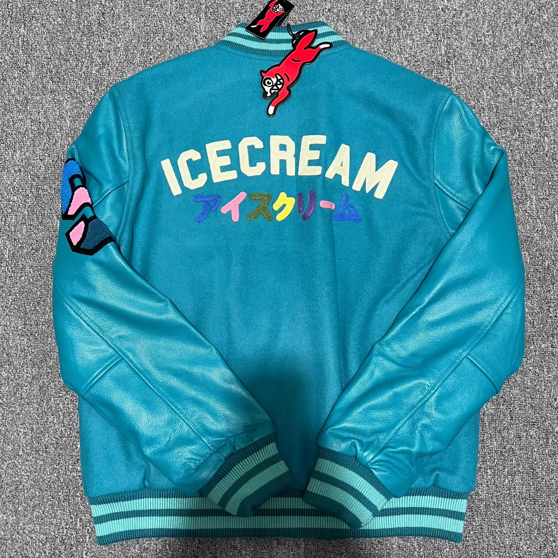 Billionaire Boys Club BBC ICECREAMLeatherBlend Embroidered Varsity Jacket Q7 Size US S / EU 44-46 / 1 - 2 Thumbnail