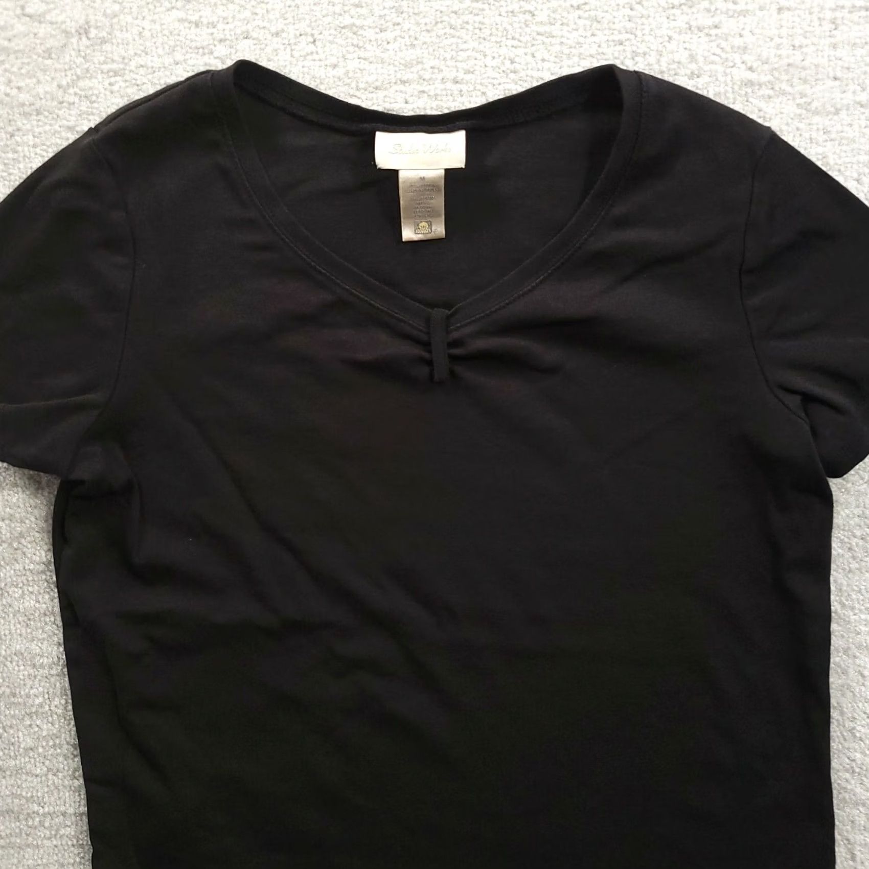 Vintage VINTAGE Studio Works V-Neck T-Shirt Women's Medium Black Short Sleeve 100% Cotton Size M / US 6-8 / IT 42-44 - 3 Thumbnail