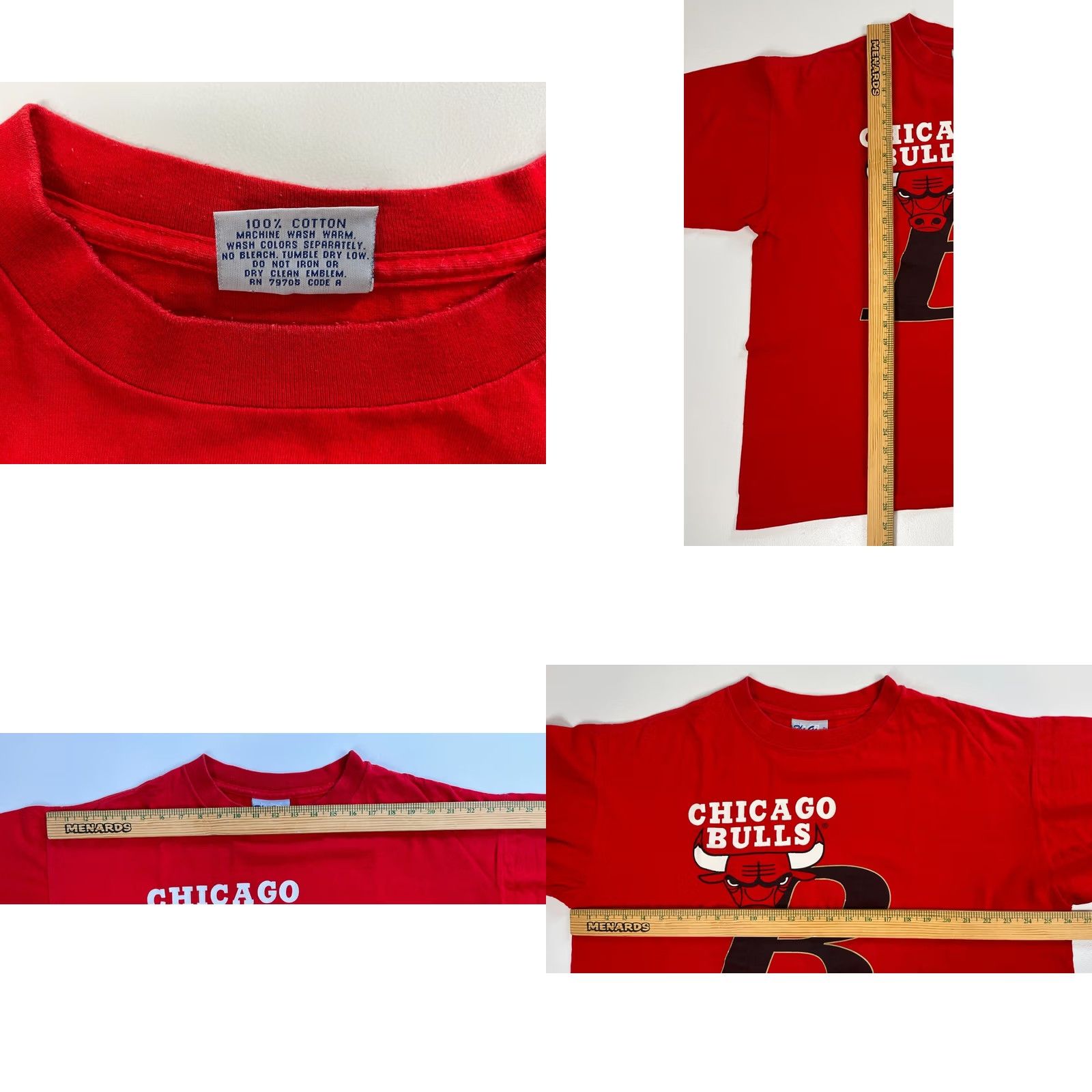 Vintage VINTAGE The Game Men’s Chicago Bulls T-Shirt 90s XL Red Logo Graphic Print, Crew Neck, Short Sleeve, 100% Cotton, Sports, Basketball Mens Size US XL / EU 56 / 4 - 8 Thumbnail