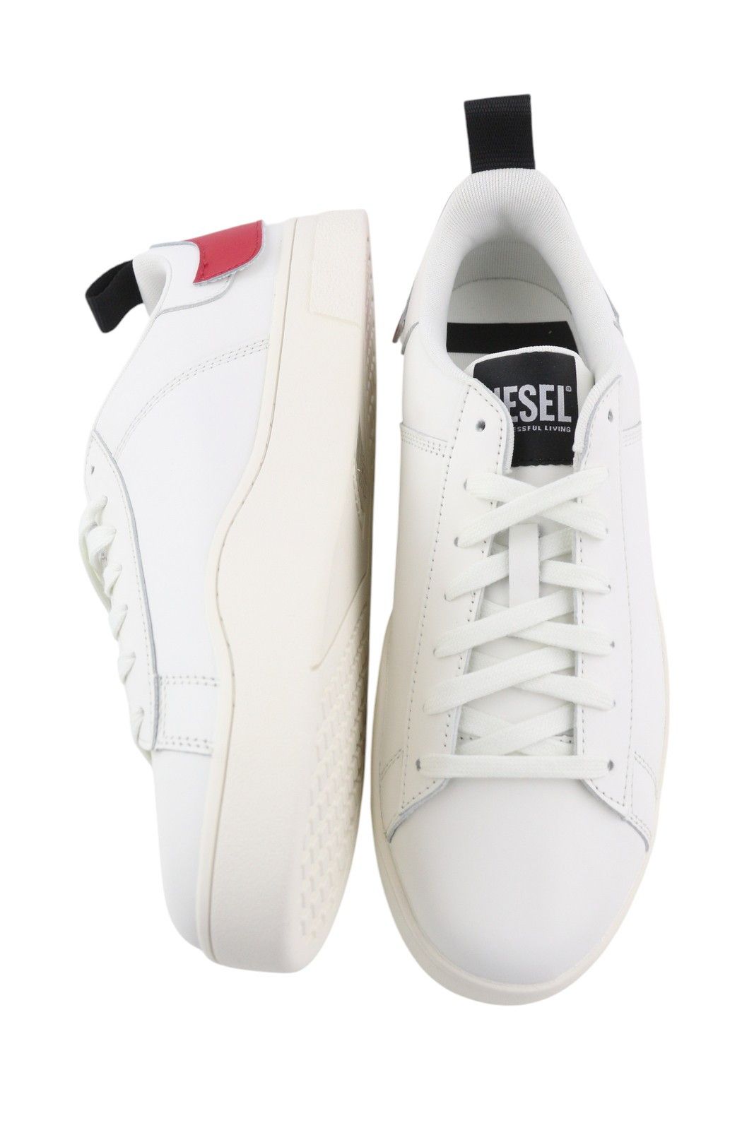 Diesel S-CLEVER LOW LACE EU44.5 White Red Leather 41561 Size US 11.5 / EU 44-45 - 5 Thumbnail