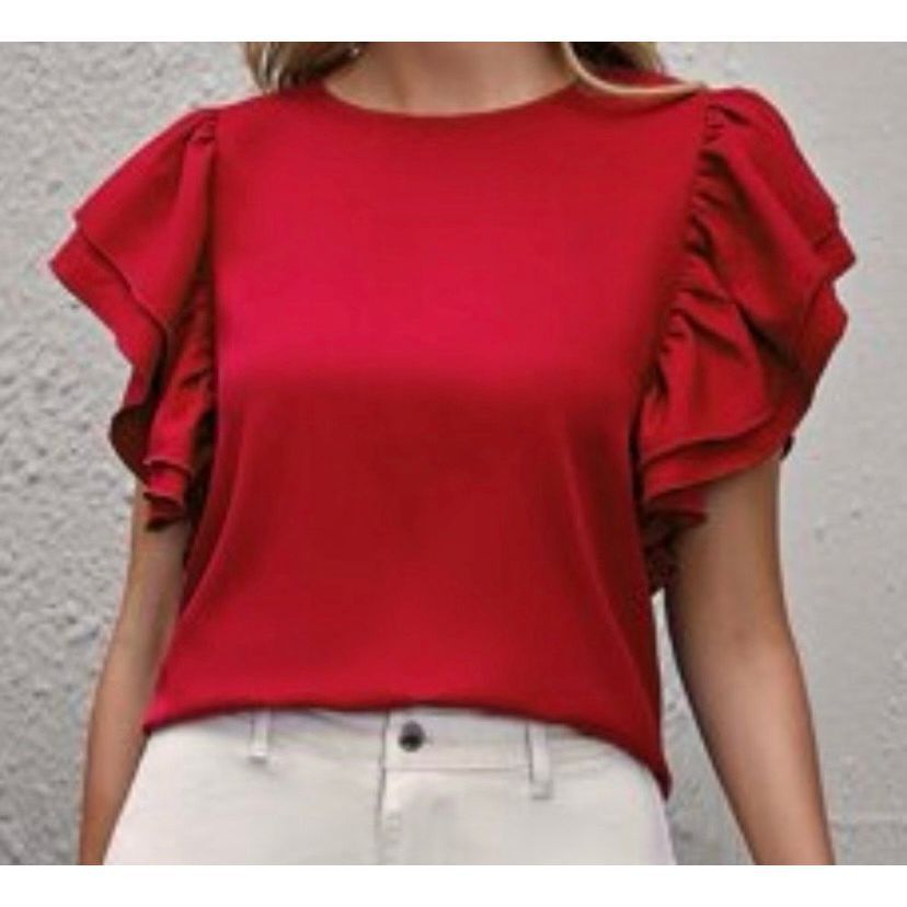 Other Women S red butterfly short sleeve boatneck blouse New Size S / US 4 / IT 40 - 1 Thumbnail