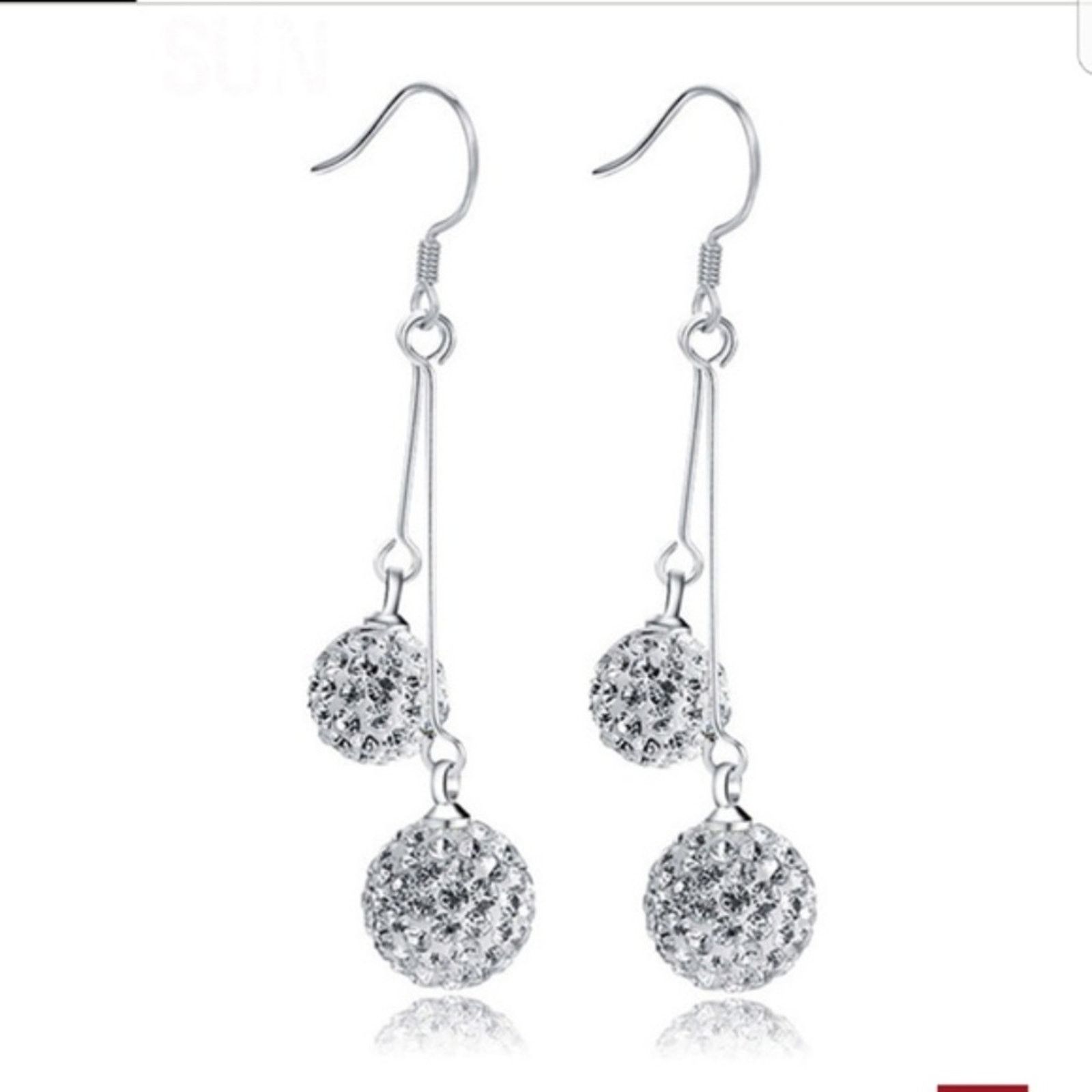 Other NEW Crystal Elements Fashion Sterling Silver Plated Earrings Size ONE SIZE - 1 Thumbnail