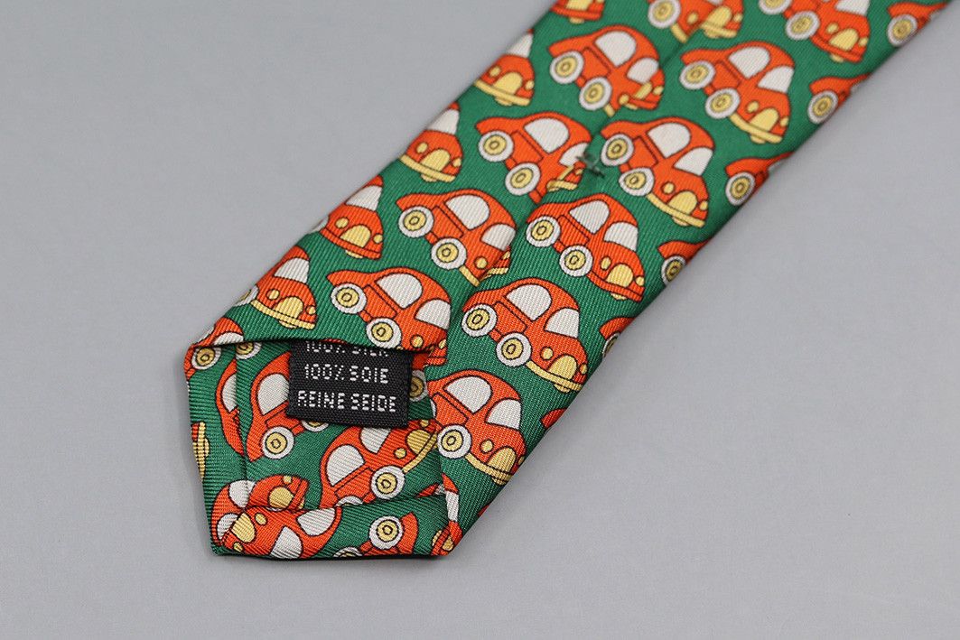 Nazareno Gabrielli Vintage Nazareno Gabrielli Tie with Red Cars on Green Size ONE SIZE - 3 Thumbnail