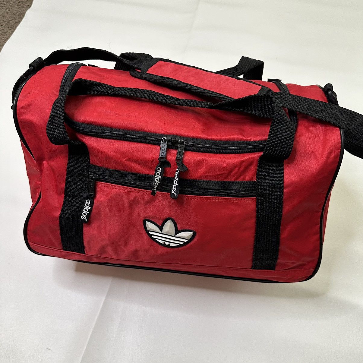 Adidas Bag Vintage Vintage Adidas duffle bag sport 90s Red USA Grailed