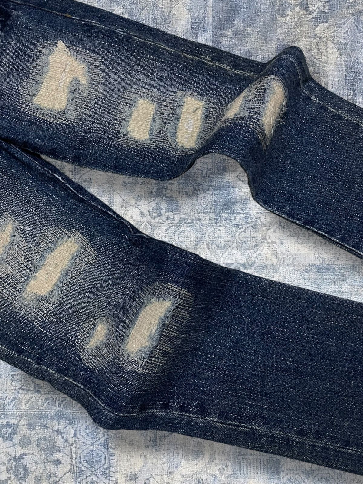 Japanese Brand Vintage 90s Japan Designer Cook Jeans Scab Distressed Denim Size US 26 / EU 42 - 7 Thumbnail