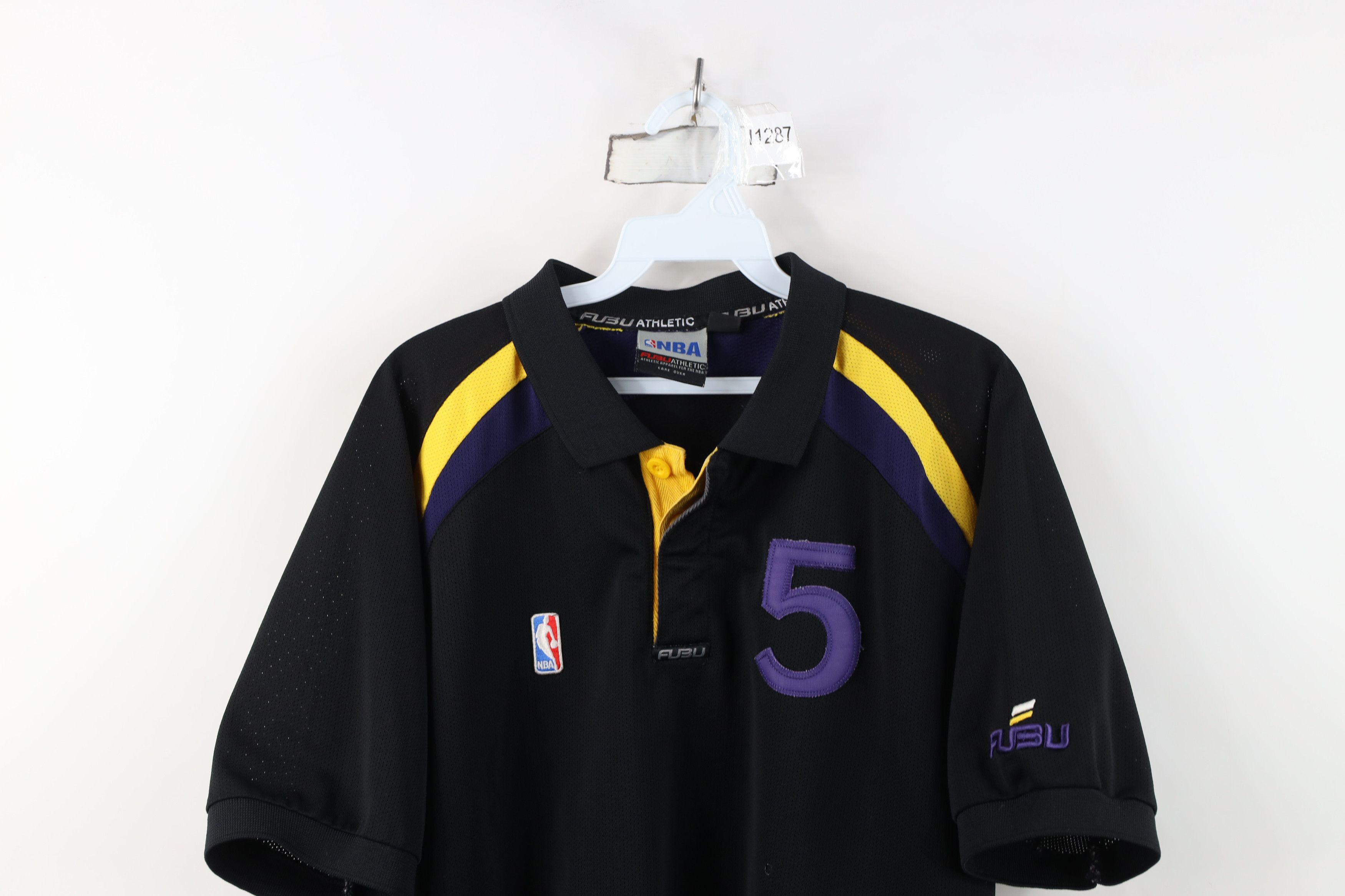 Fubu Vintage Y2K FUBU x NBA Los Angeles Lakers Knit Polo Shirt Size US L / EU 52-54 / 3 - 2 Thumbnail