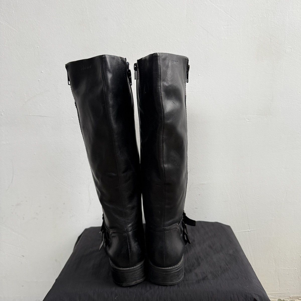 Esprit Vintage Esprit Leather Black Knee High Boots Size US 8.5 / IT 38.5 - 11 Thumbnail